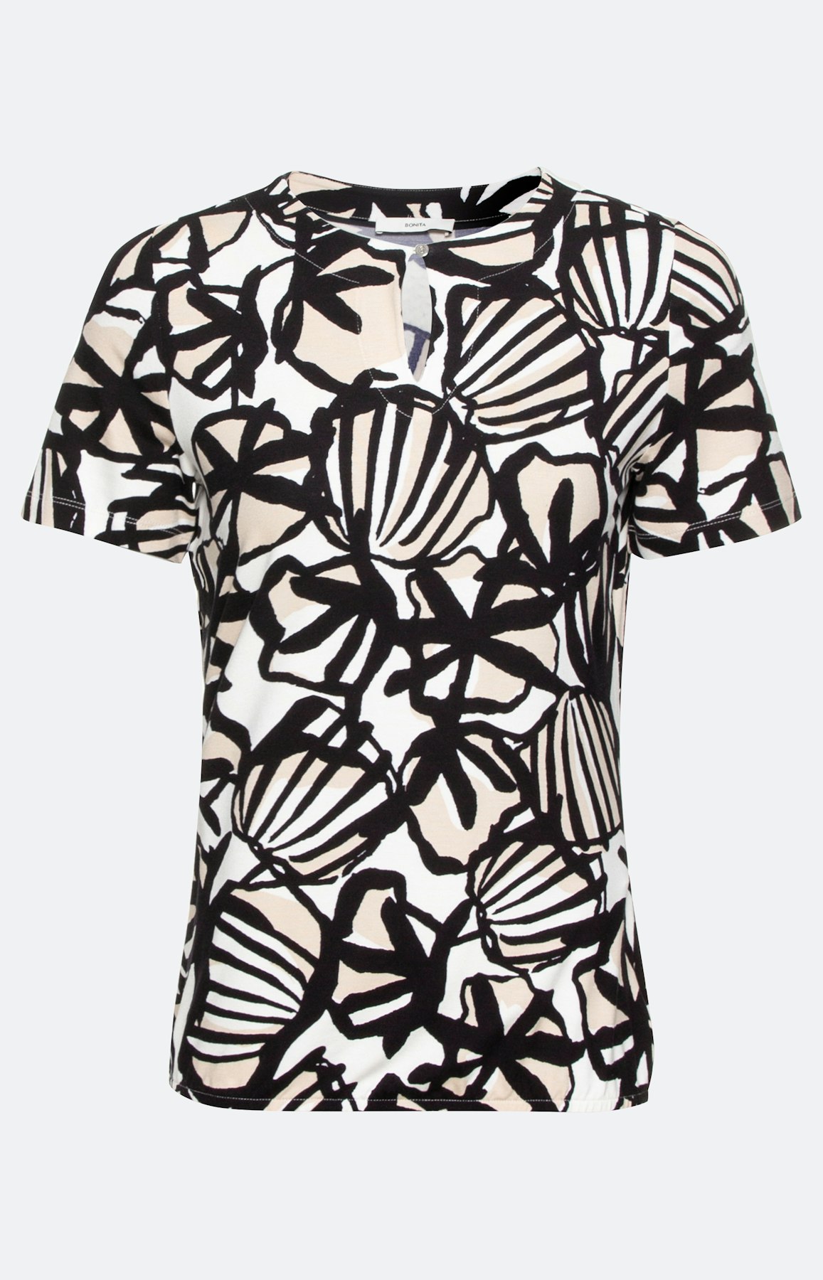 Gemustertes T-Shirt mit elastischem Saum