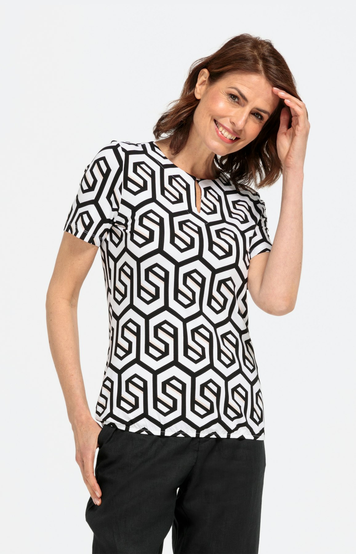 Halbarm-Shirt mit Grafik-Muster