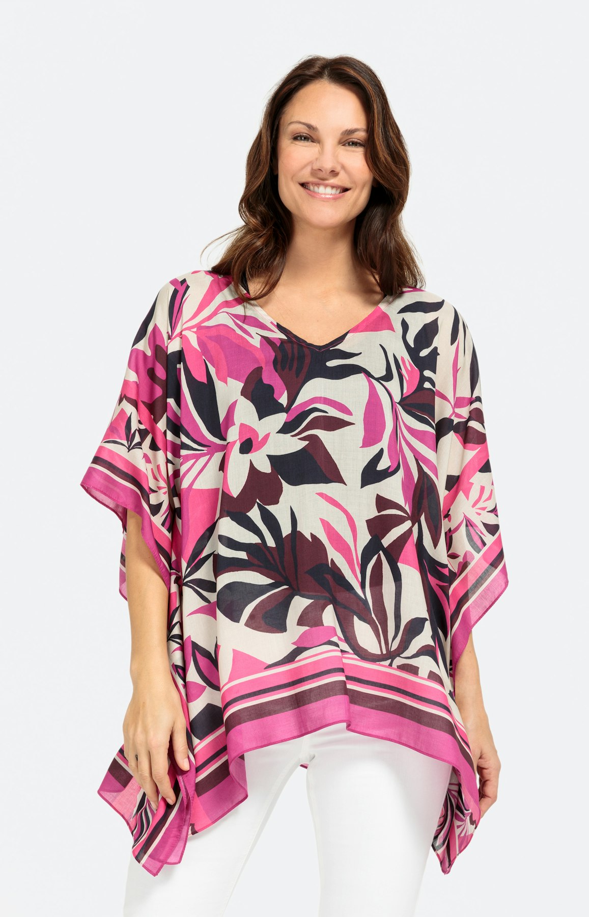 Tunika mit tropischem Blumenmuster