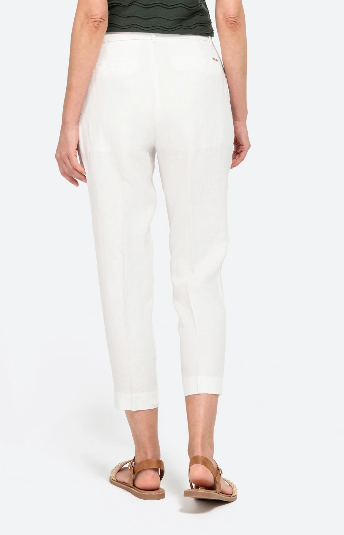 Zigaretten-Leinenhose mit Gürtel