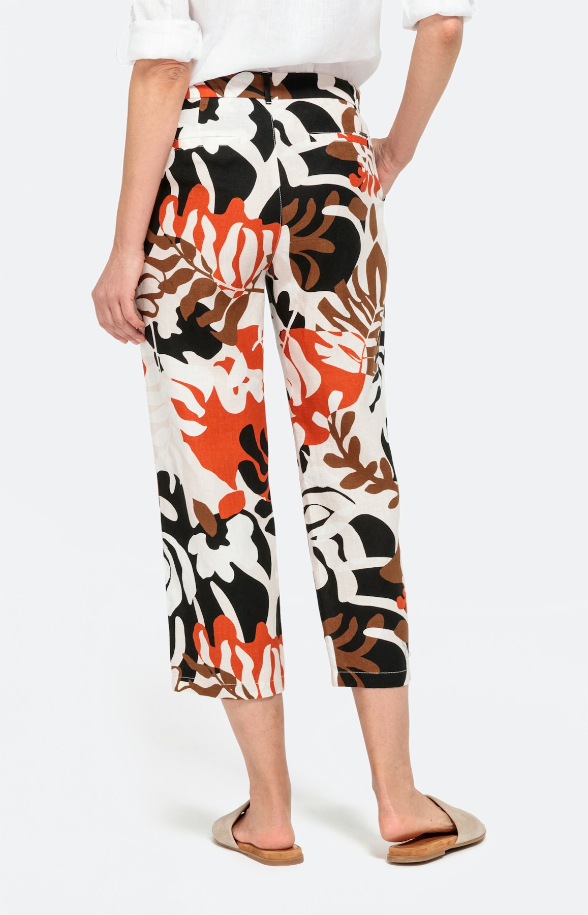 Gedessineerde linnen culotte