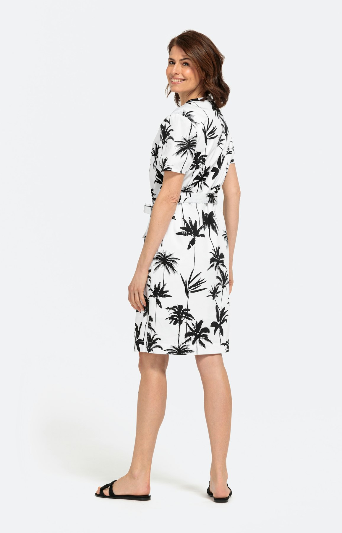 Halbarm-Kleid in Papertouch-Qualität