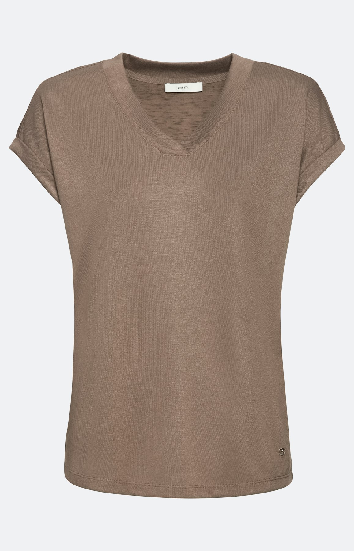 Uni-Shirt mit V-Ausschnitt