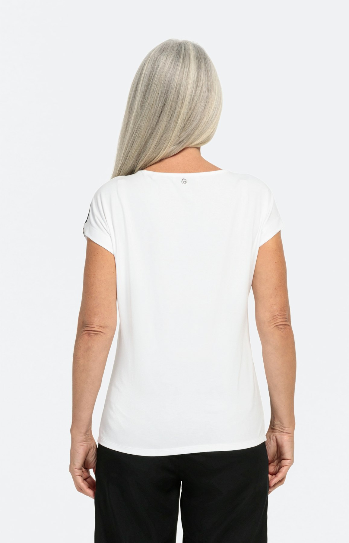 Kurzarm-Shirt mit Palmen-Print vorn