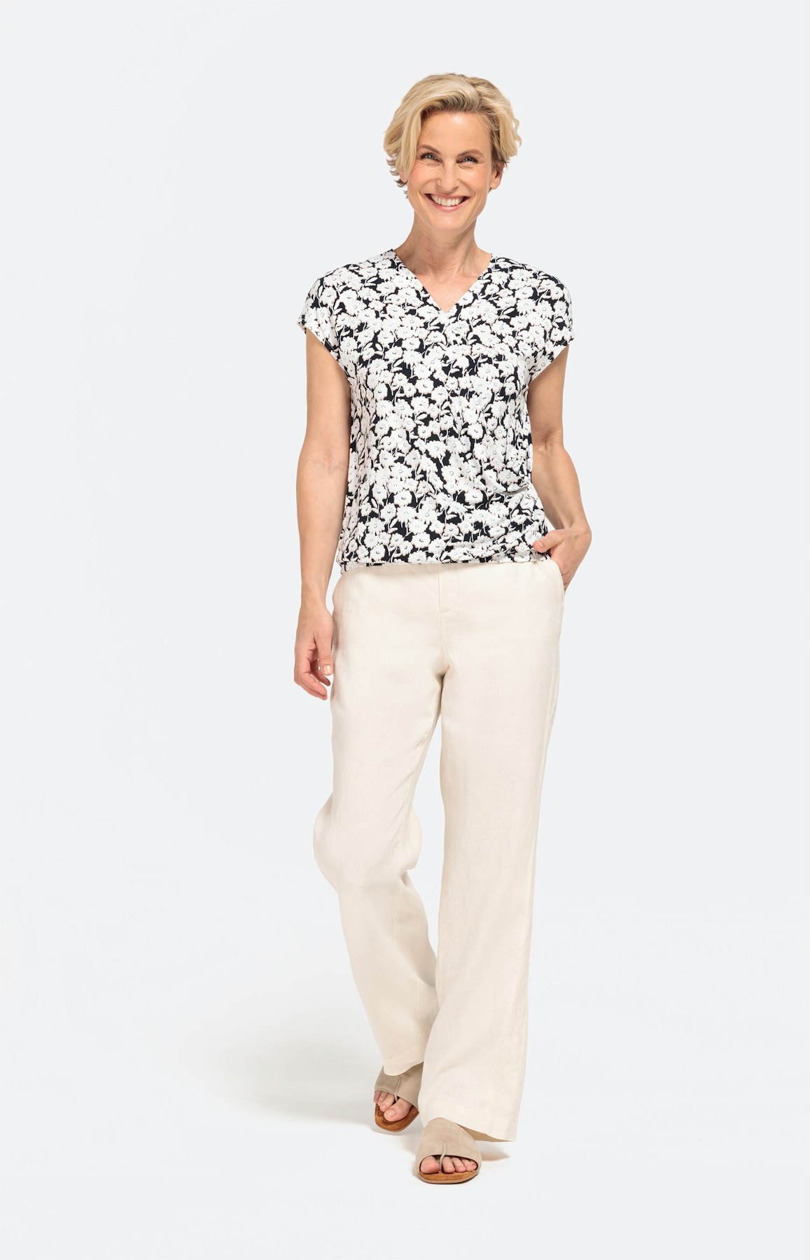 Millefleur-Shirt in Wickeloptik