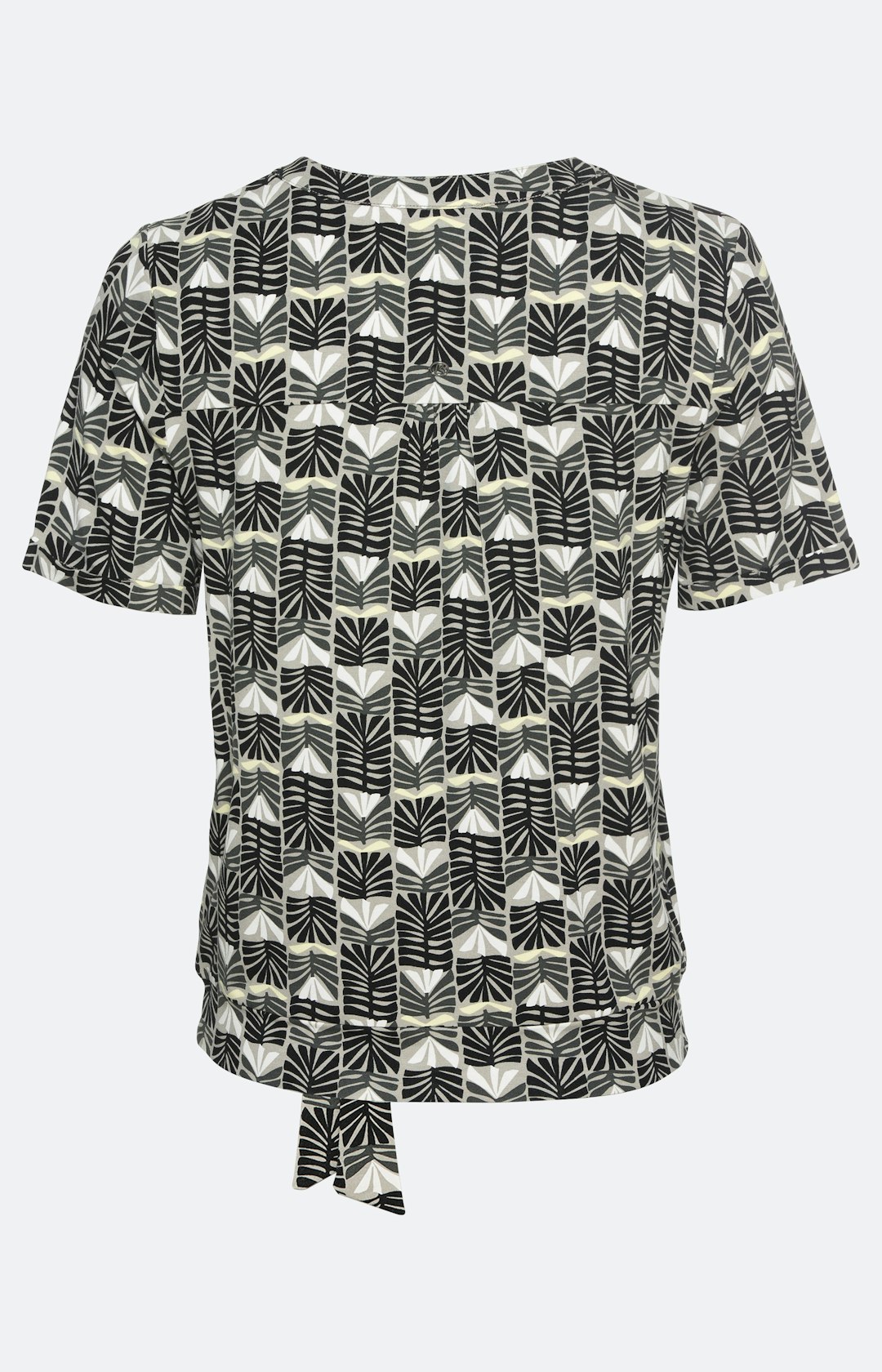 Gemustertes T-Shirt mit Knotendetail