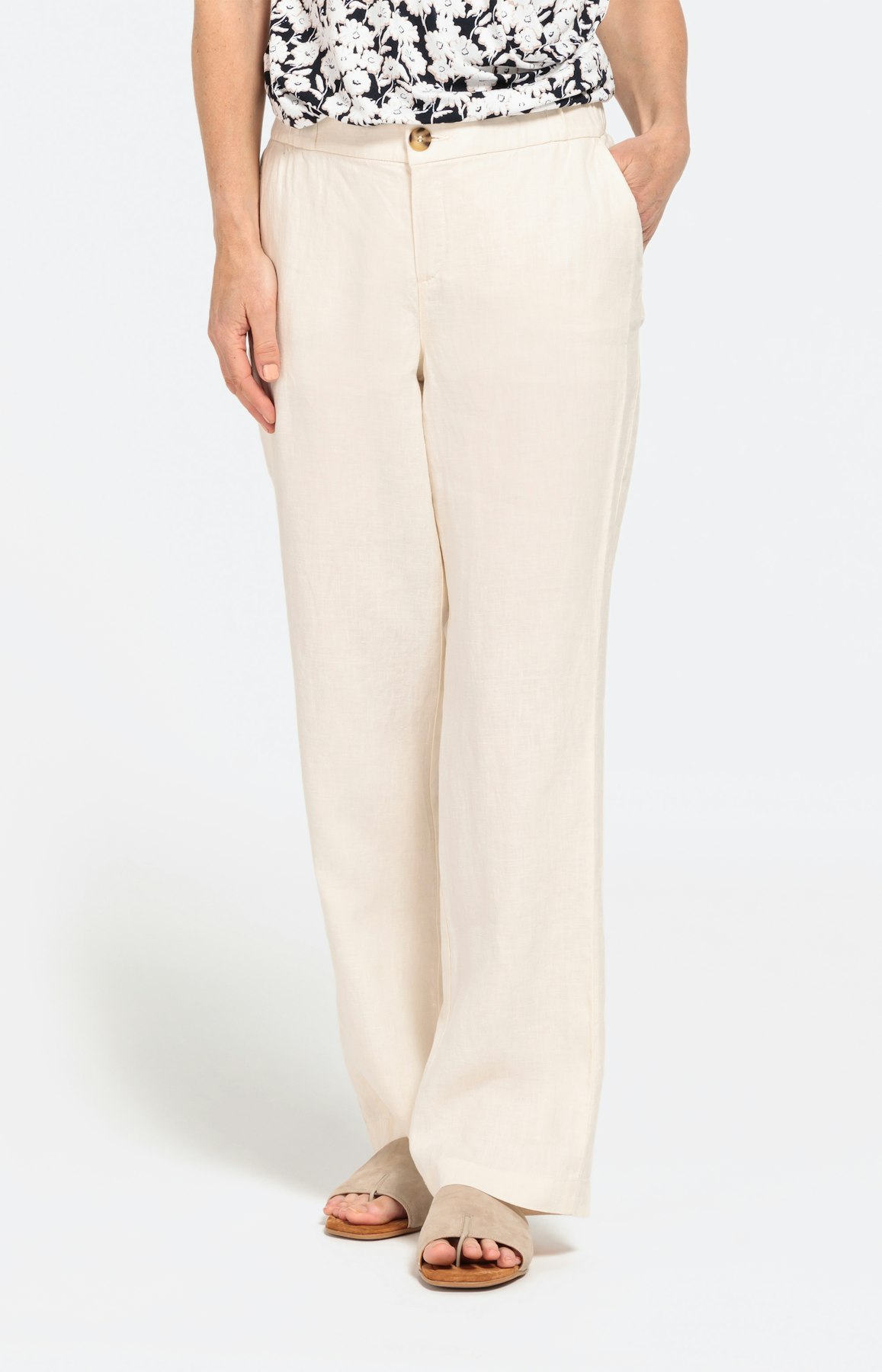 Linnen broek met wijde pijpen