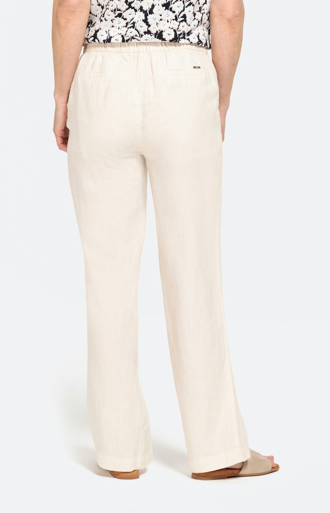 Linnen broek met wijde pijpen