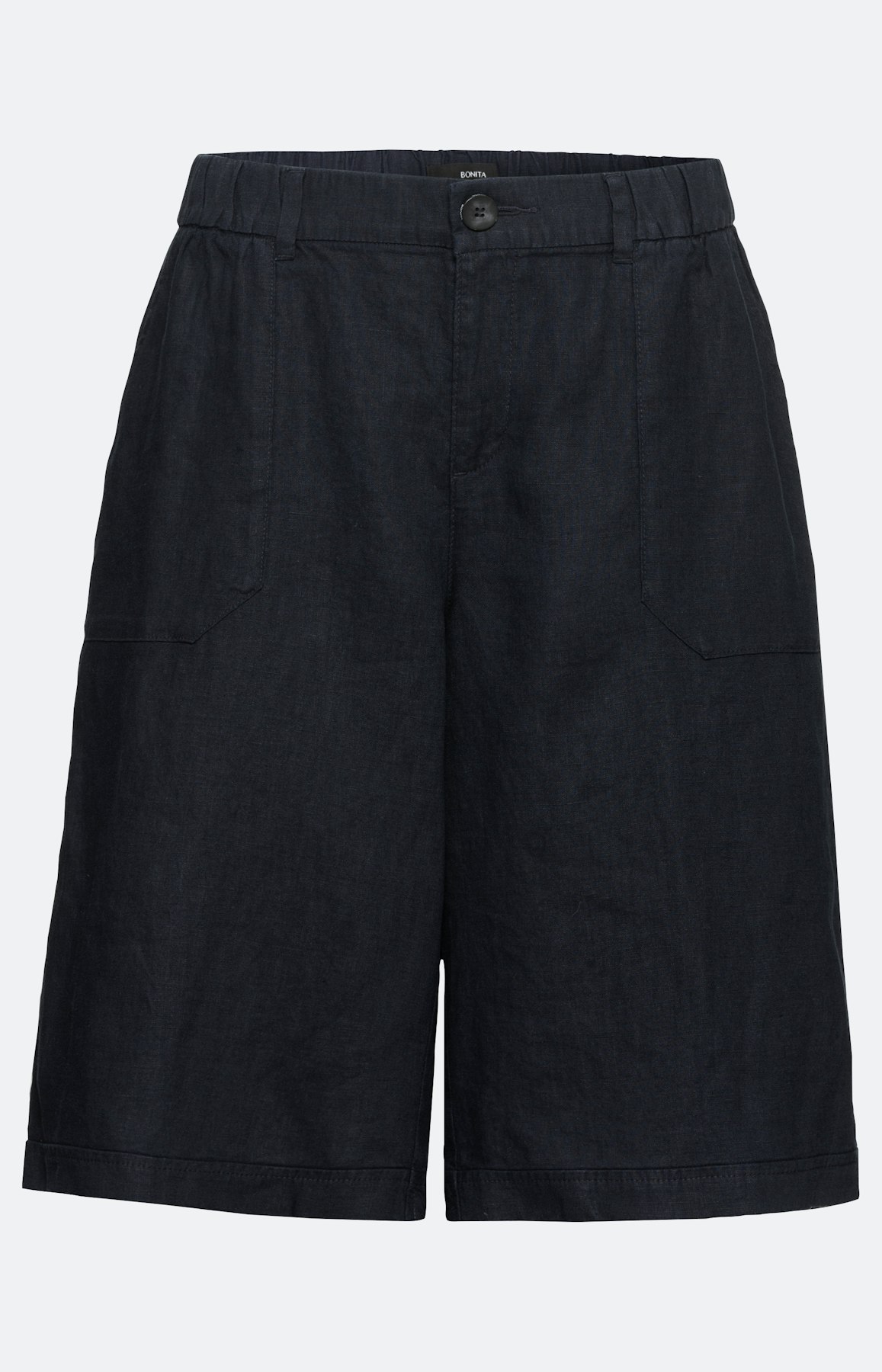 Bermuda aus Leinen mit weitem Bein