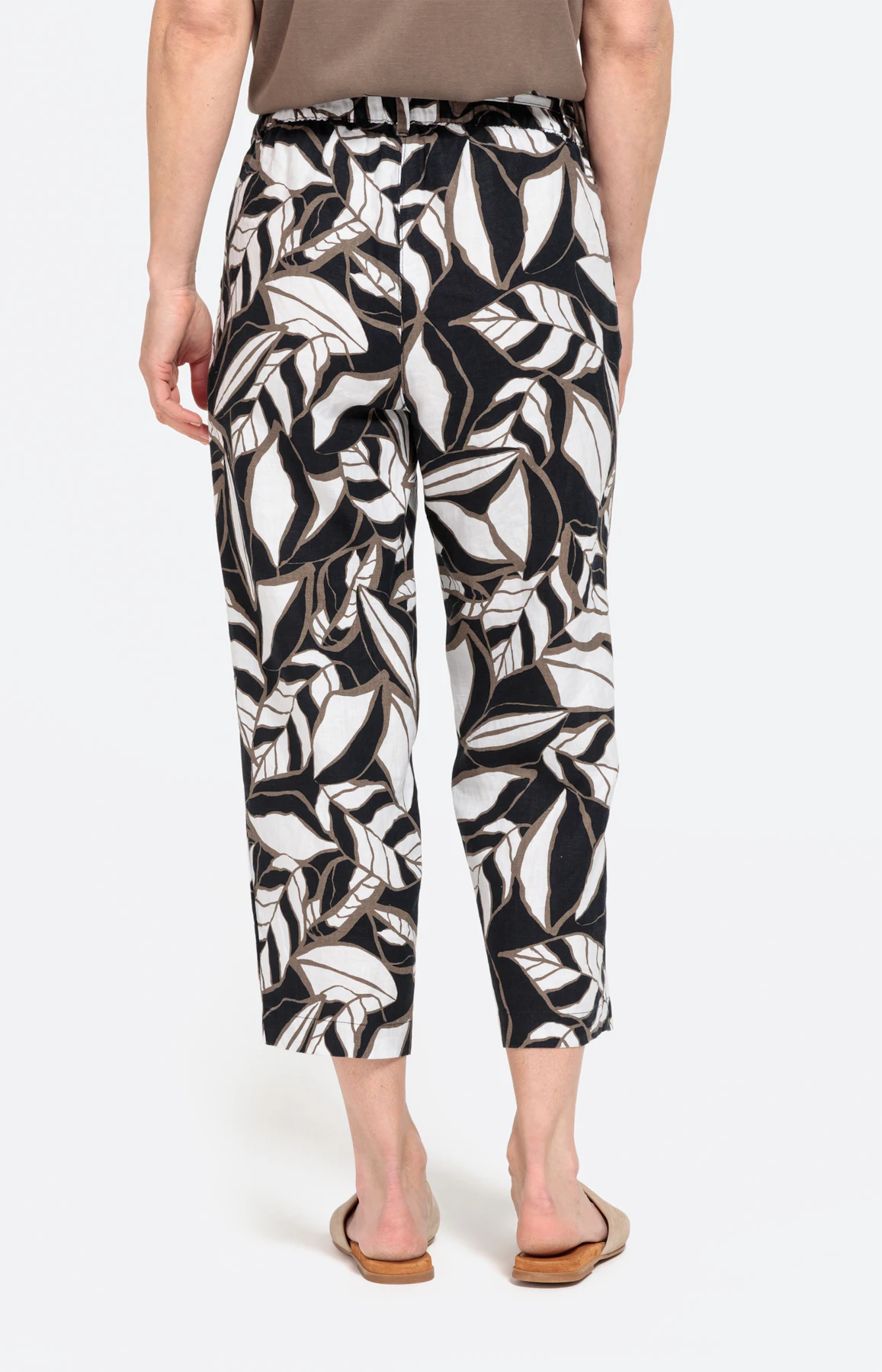 Gedessineerde linnen culotte