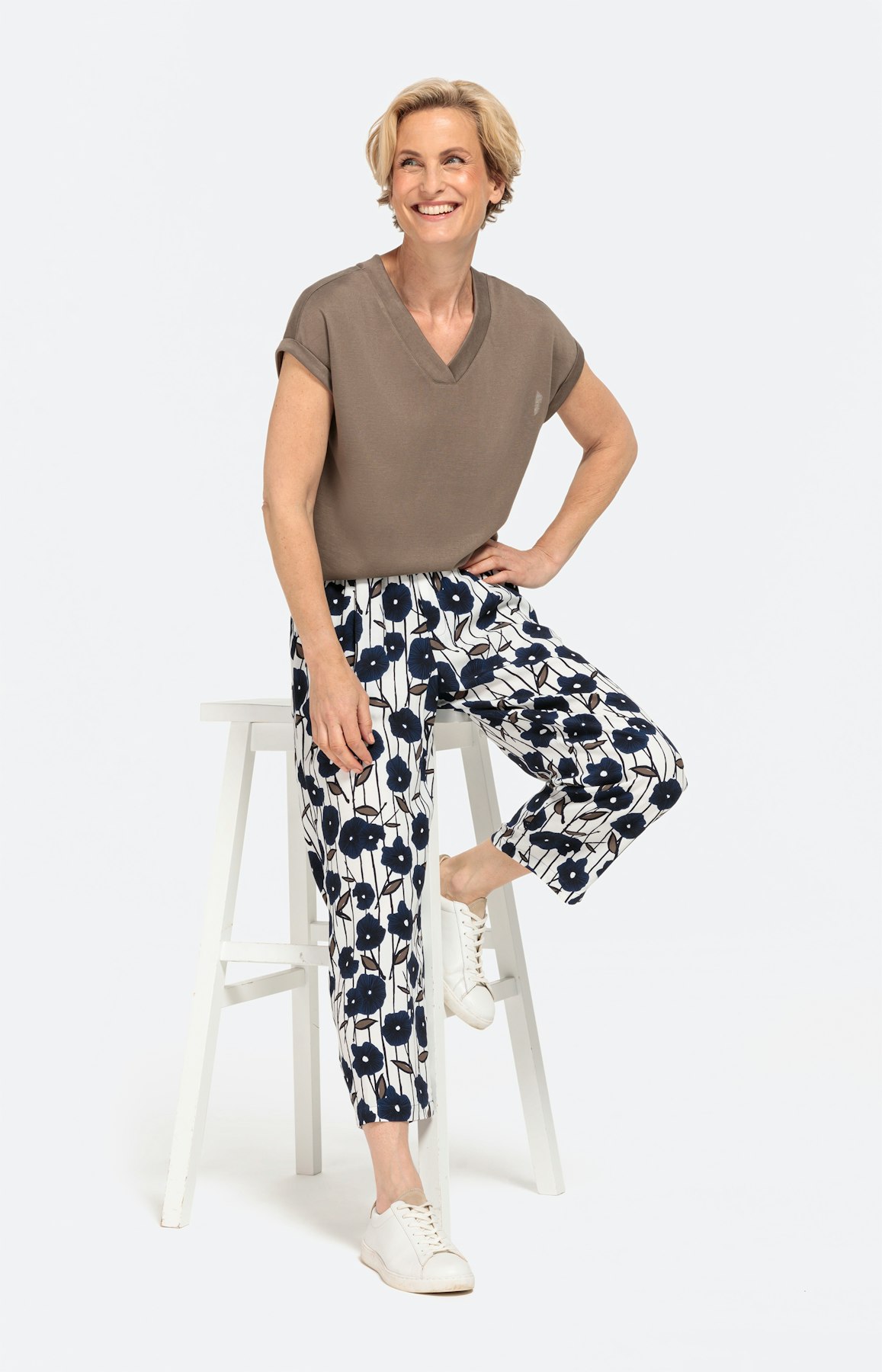 Gemusterte Culotte mit Komfortbund