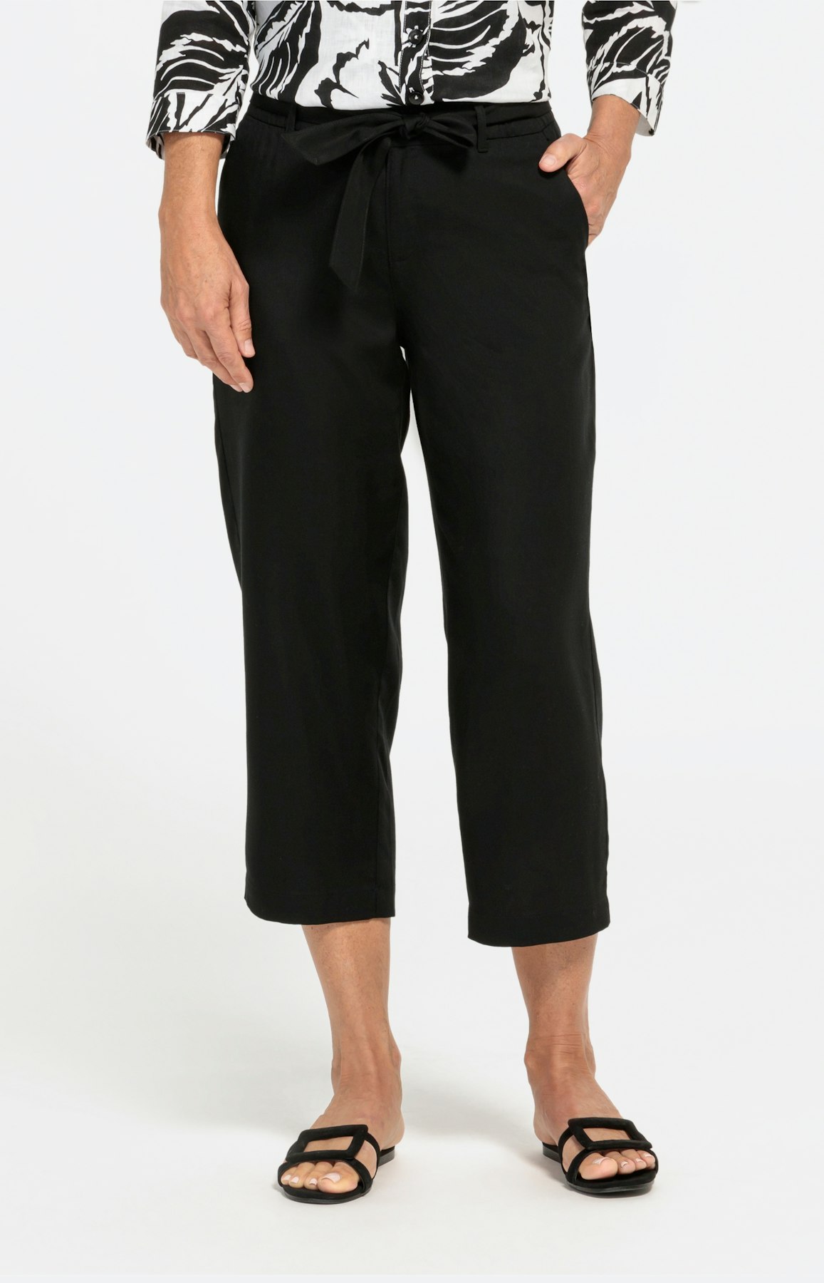 Enkelkleurige culotte met ceintuur