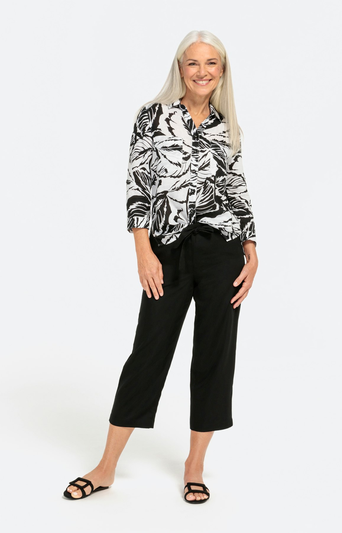 Enkelkleurige culotte met ceintuur