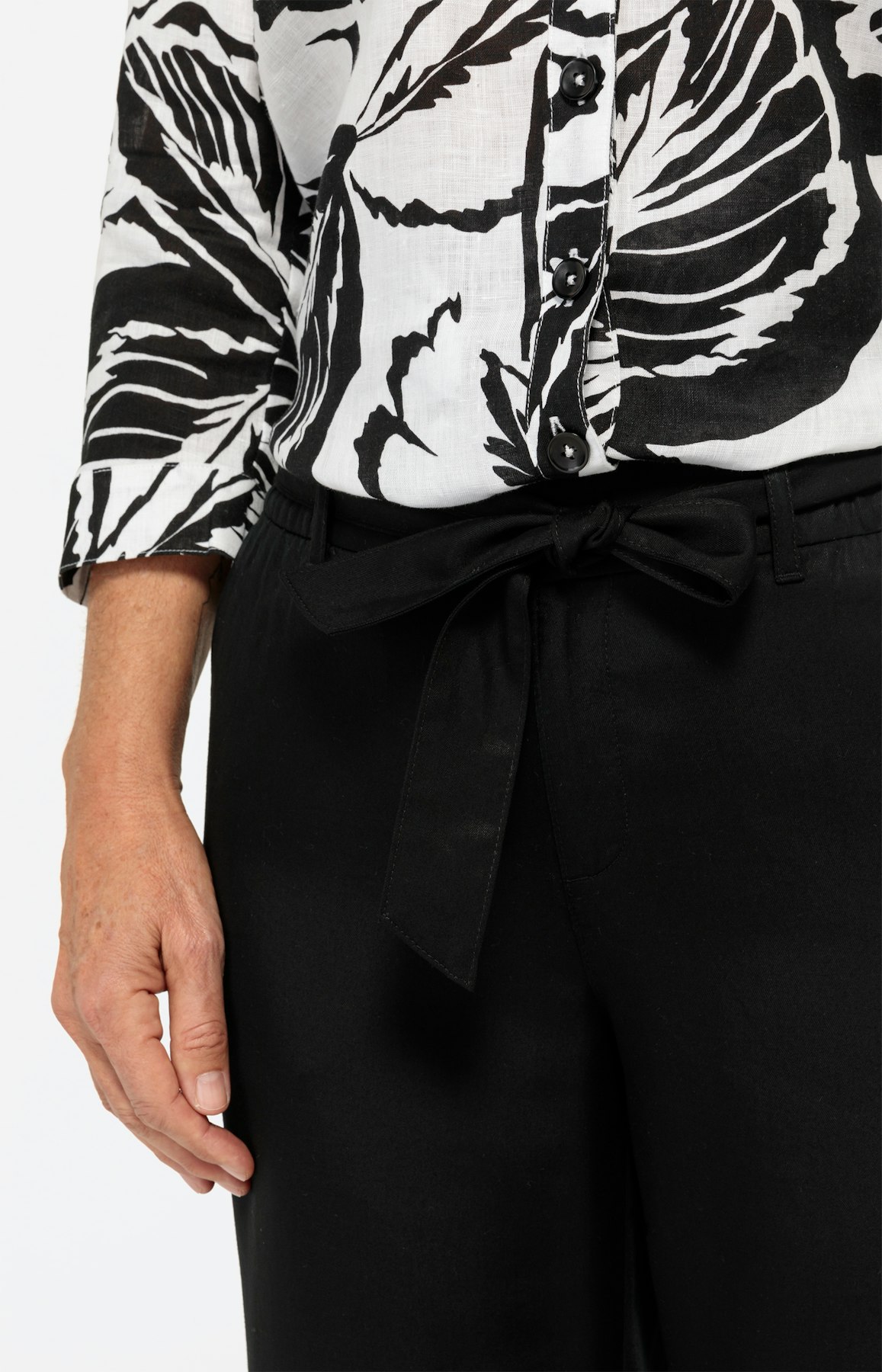 Enkelkleurige culotte met ceintuur