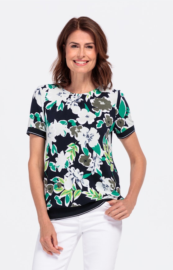 Florales Shirt mit Kurzarm