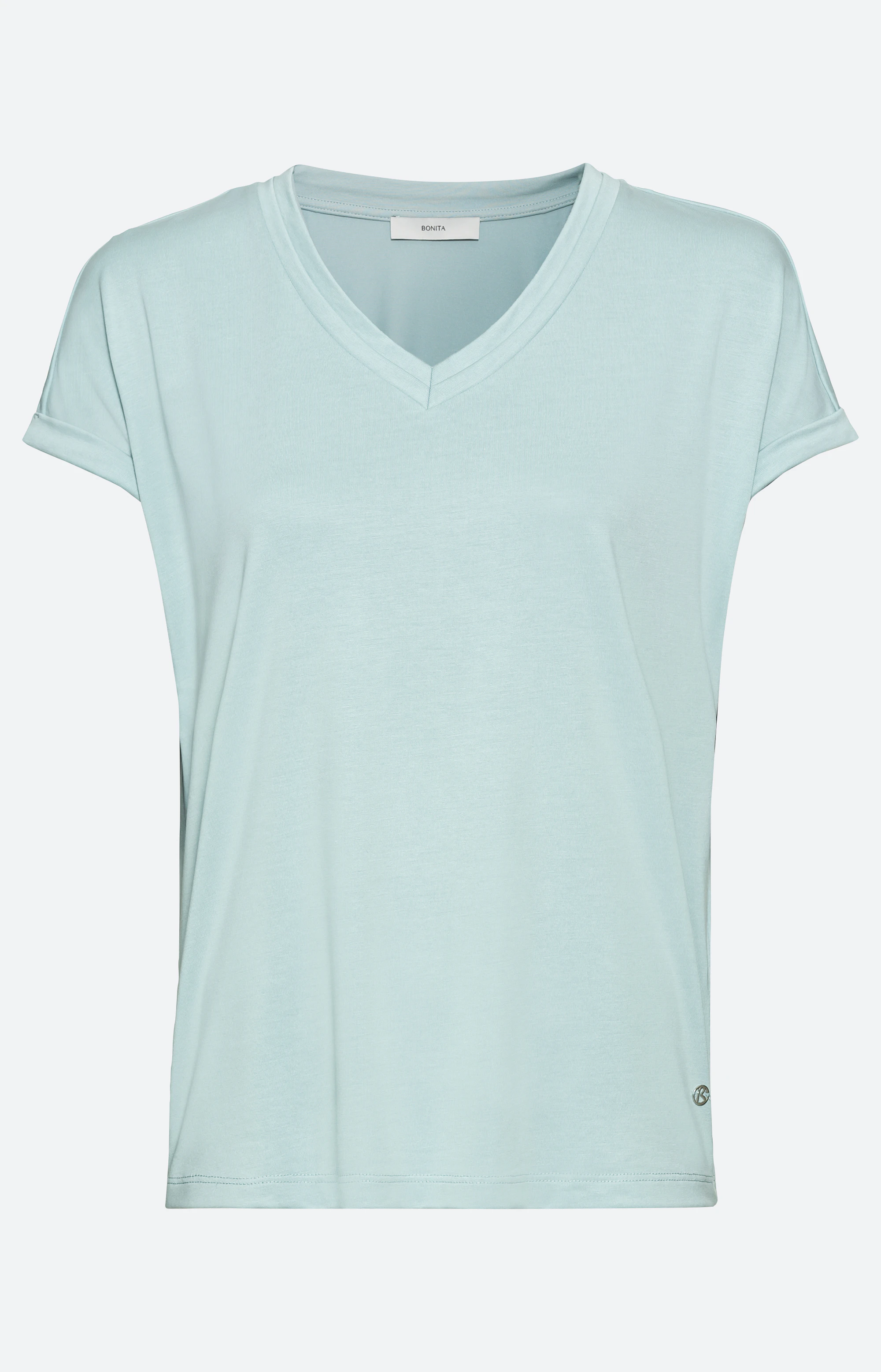 ModAS Damen T-Shirt Mit Anker-Print - Maritimes Basic Shirt, V-Ausschnitt, Aus Baumwolle & Elasthan
