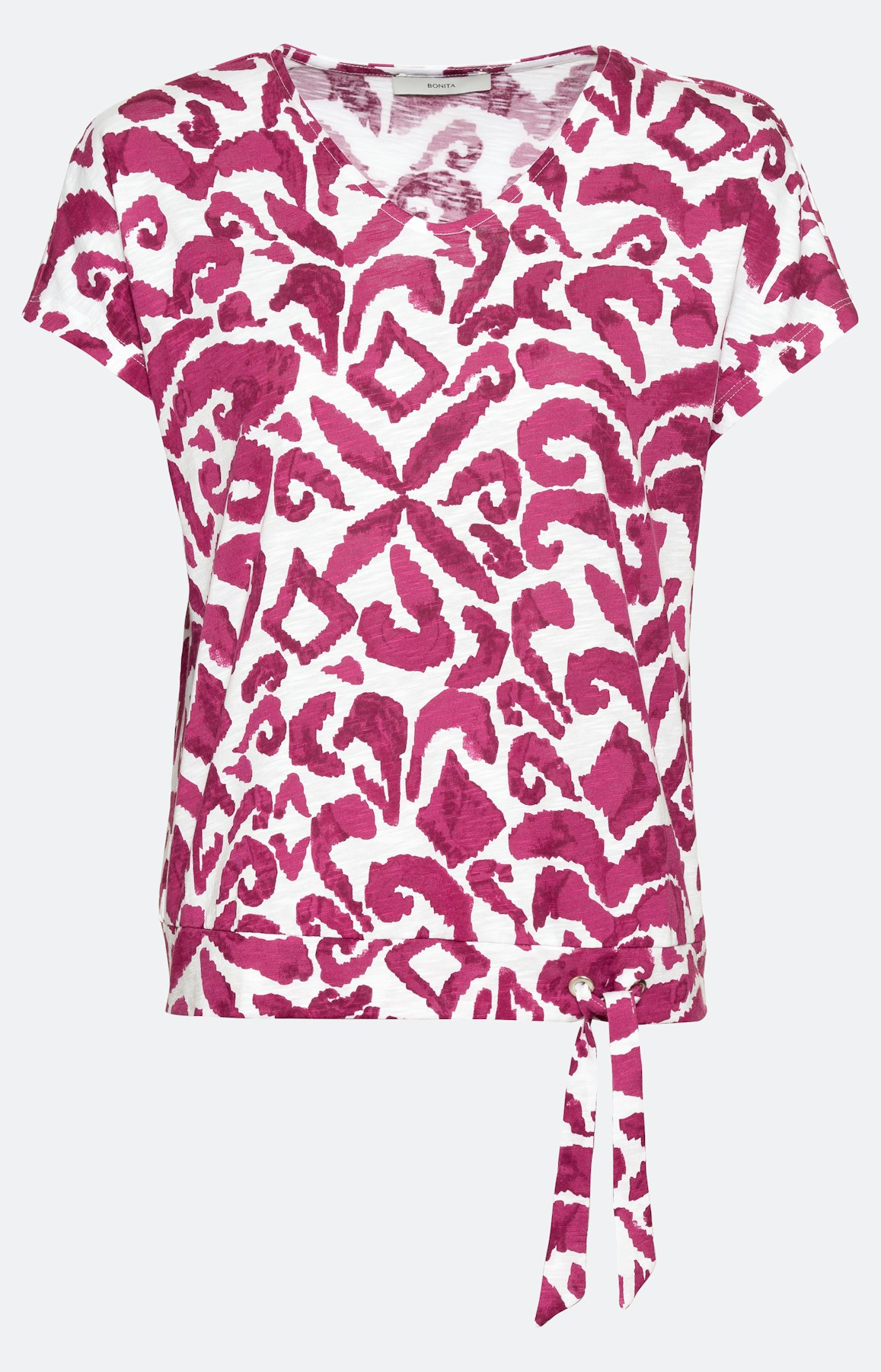 Shirt mit Bindeband am Saum