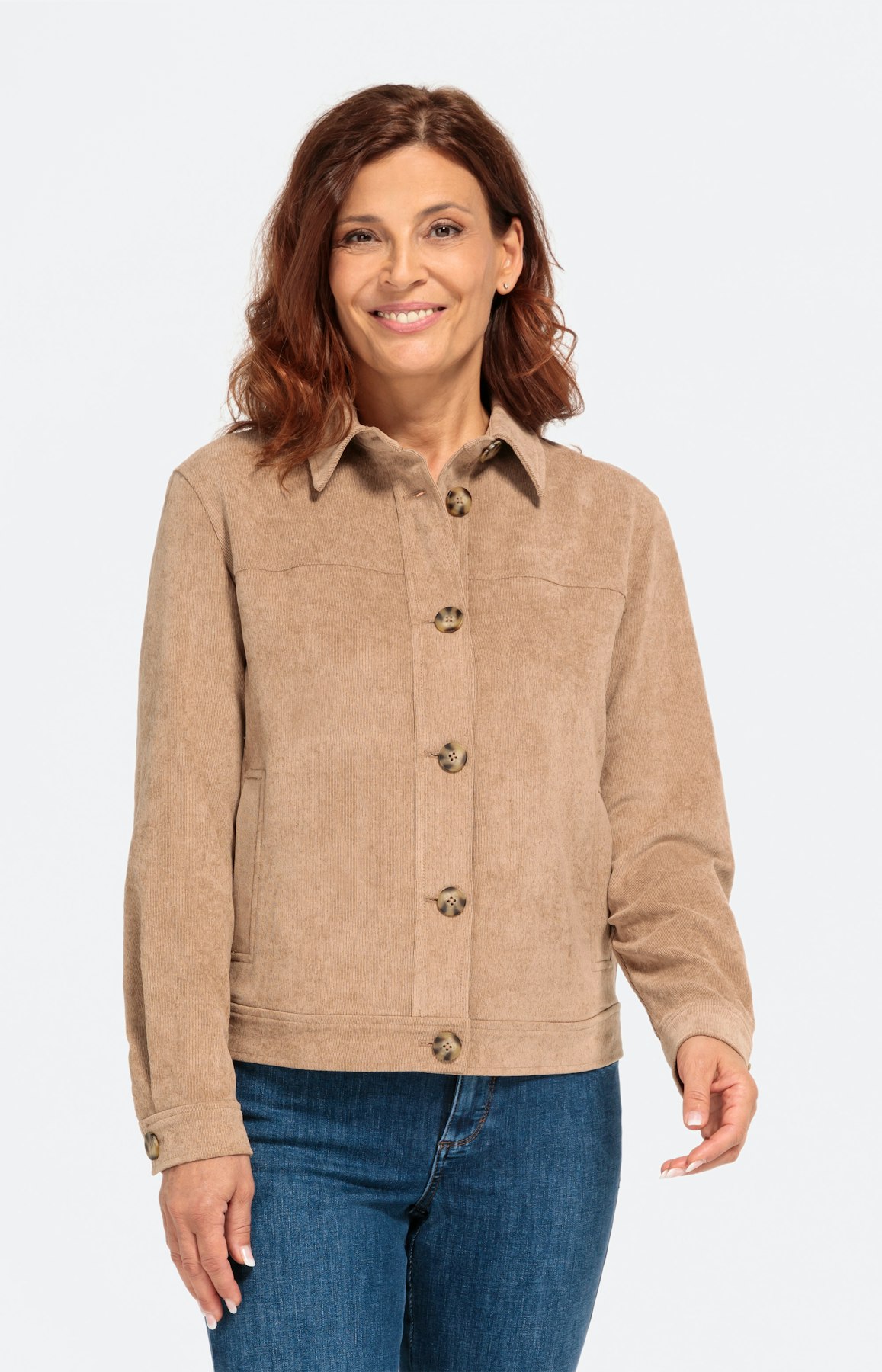 Kort corduroy-jack met stretch