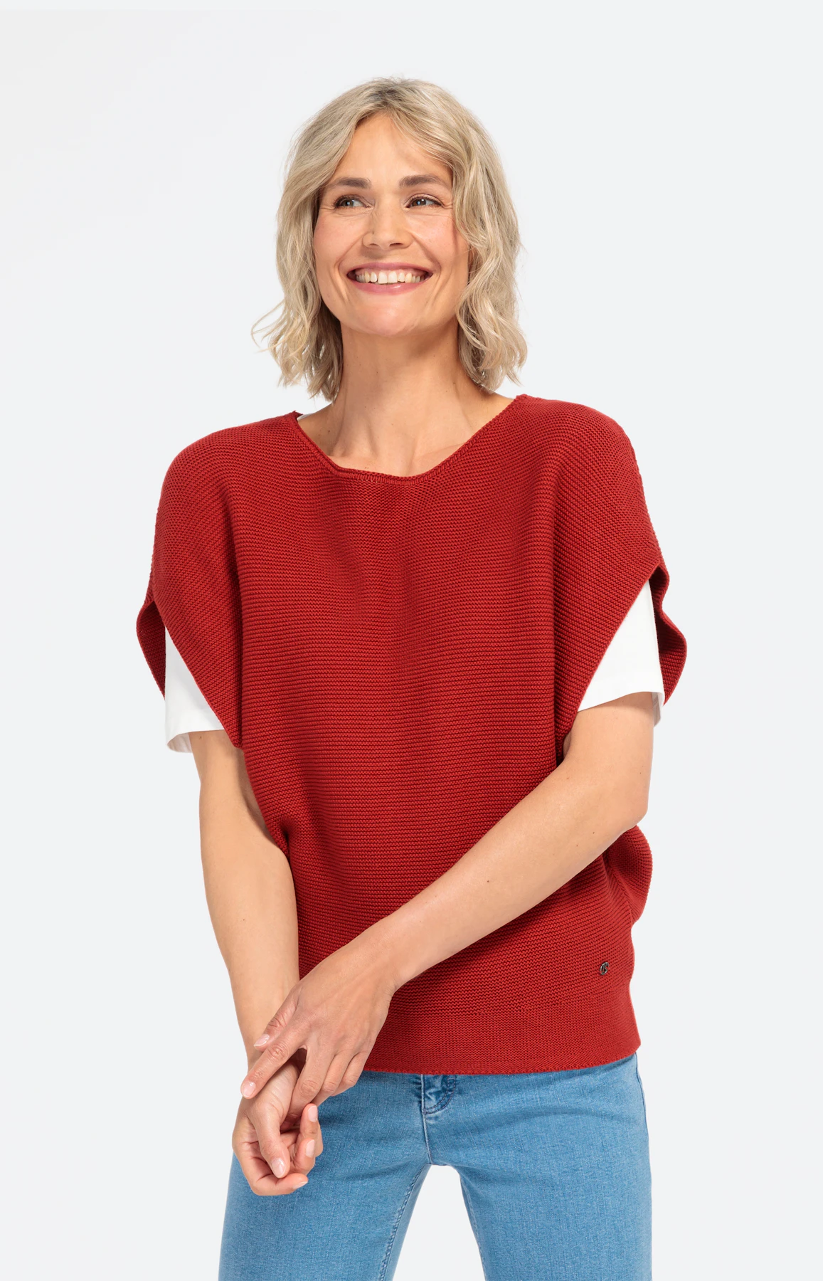 Pull Oversized Manches Courtes BONITA - Taille XL+, Bleu Foncé, Neuf Avec Étiquettes