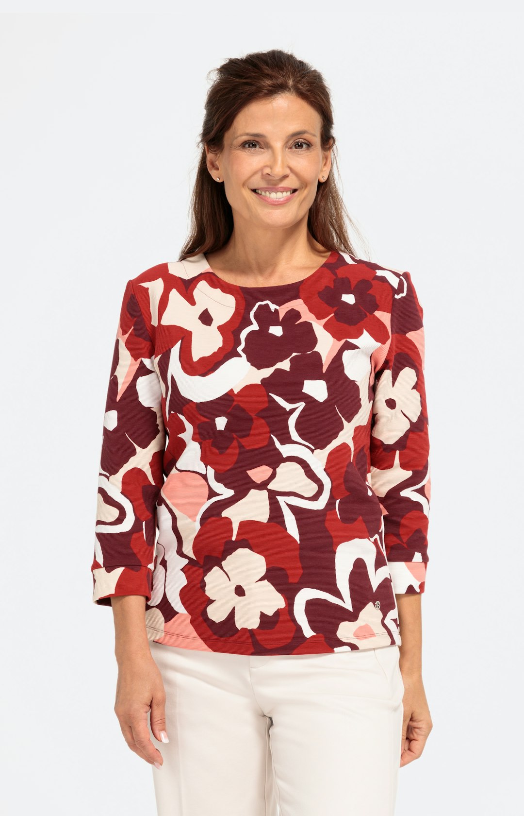 Florales 3/4-Arm Ottoman-Sweatshirt