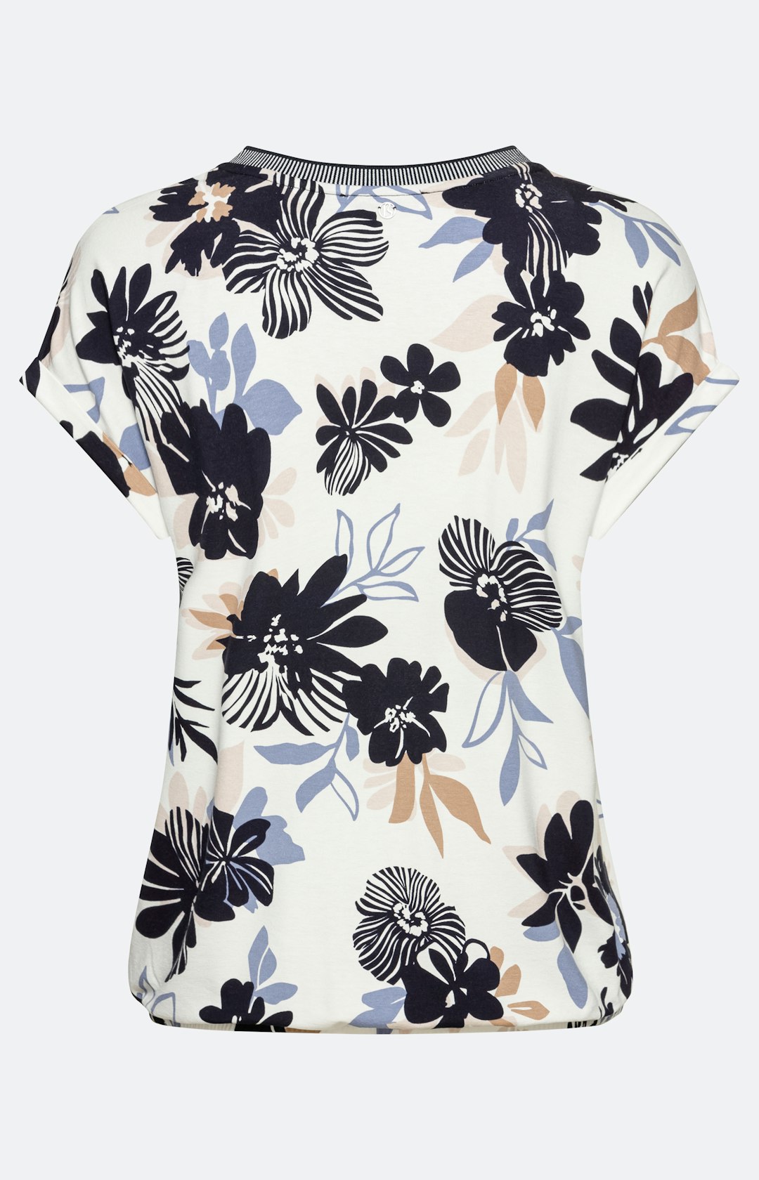 T-Shirt mit Blumenmuster und kurzem Arm