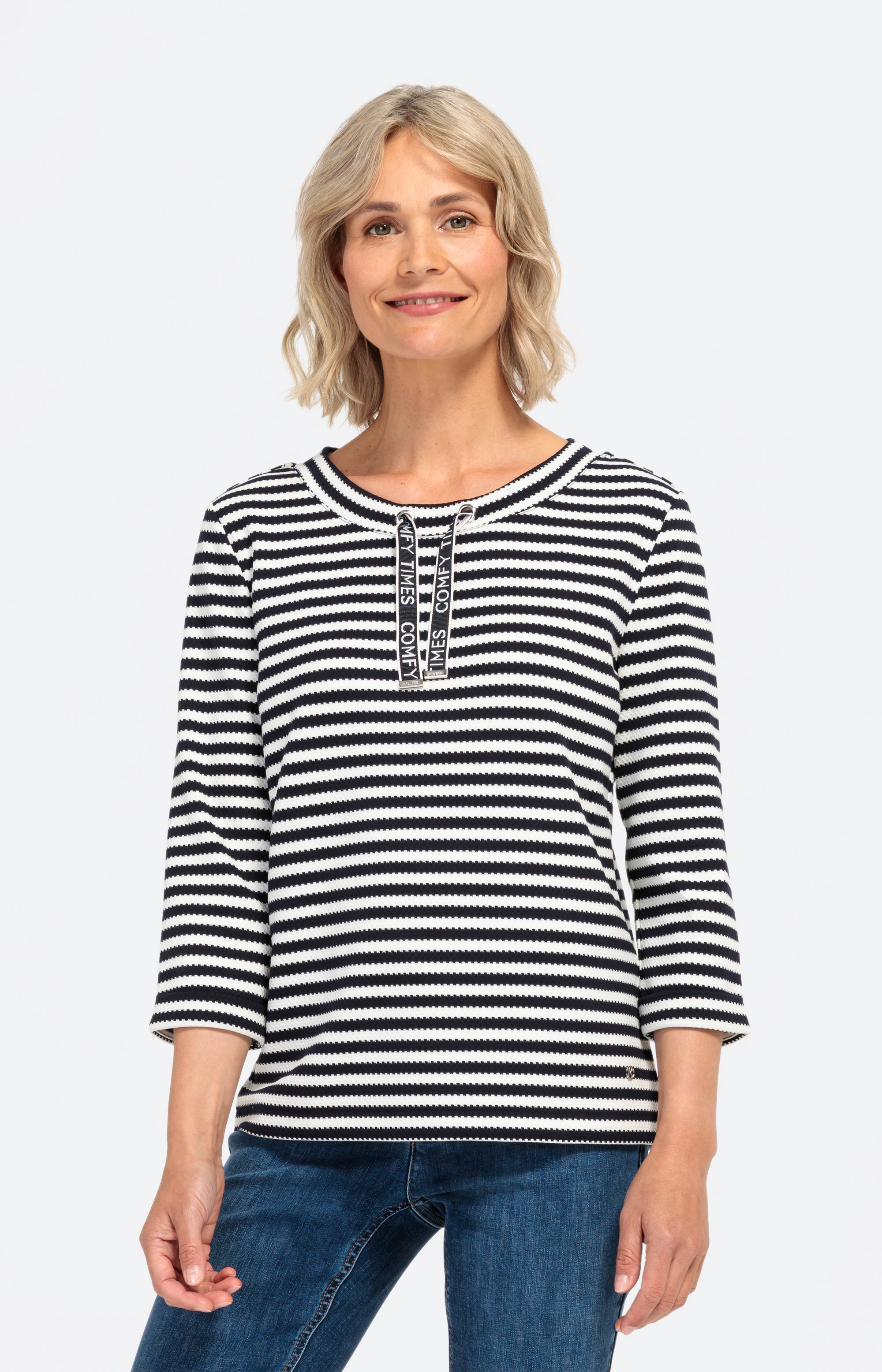streifenshirt-mit-3-4-rmel-und-zugband-am-ausschnitt-bonita