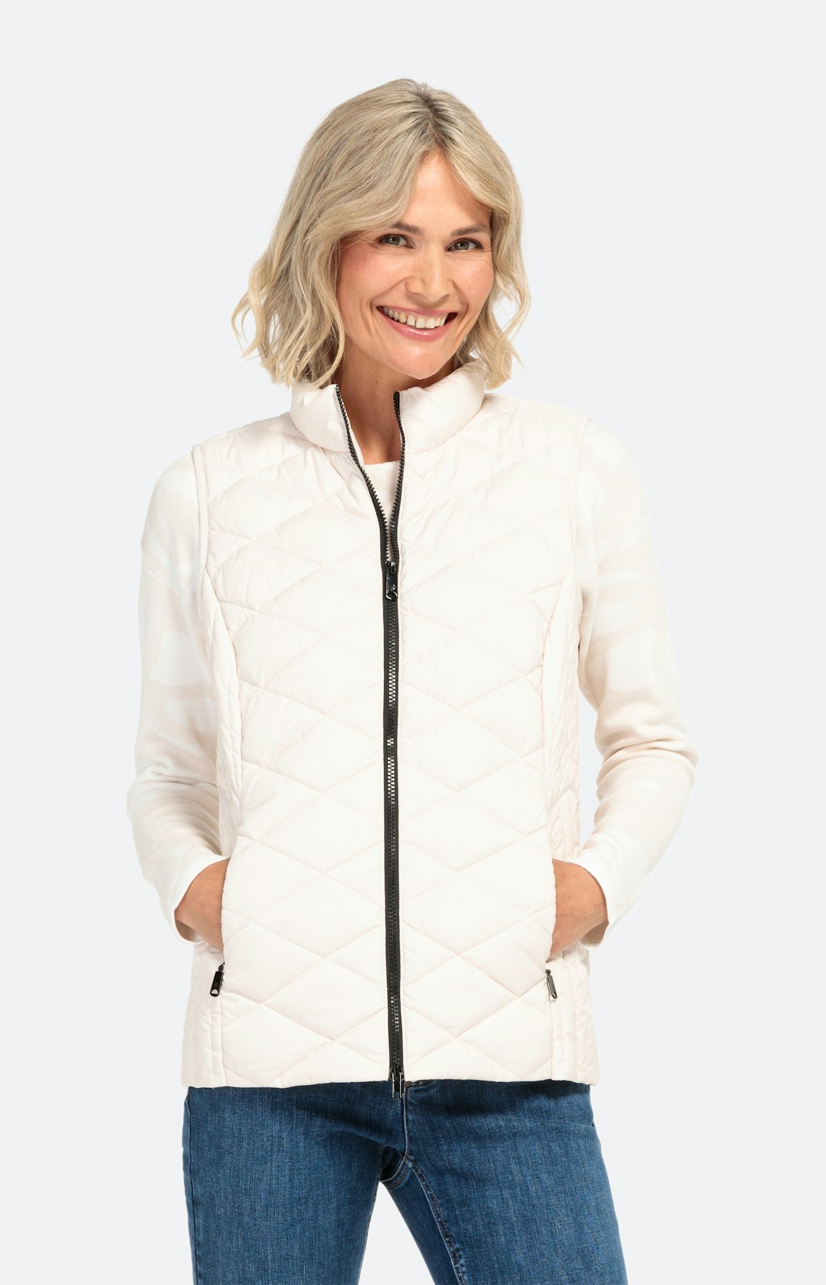 Lichtgewicht gewatteerd vest met kraag