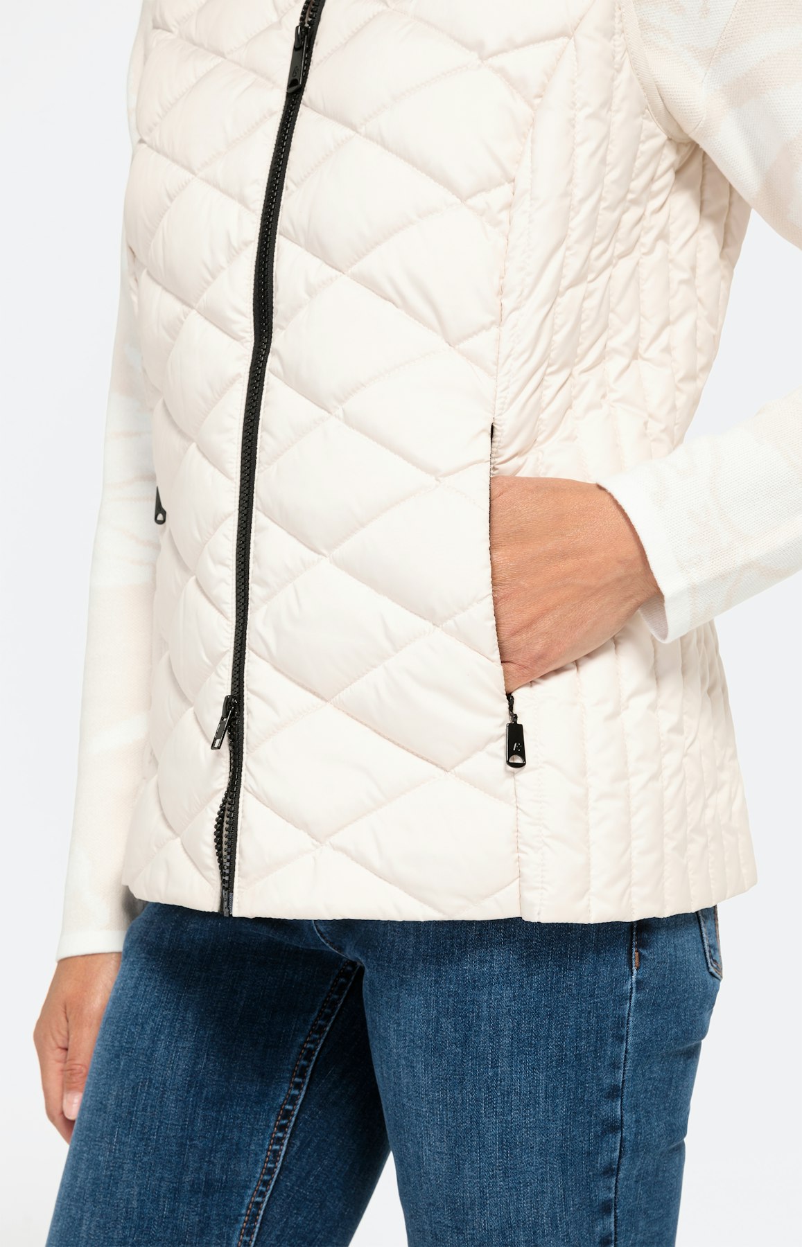 Lichtgewicht gewatteerd vest met kraag