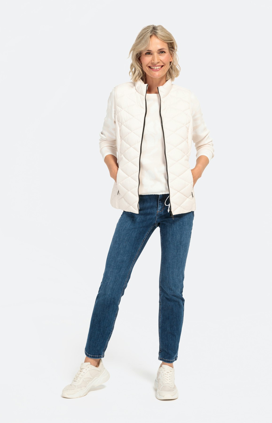 Lichtgewicht gewatteerd vest met kraag