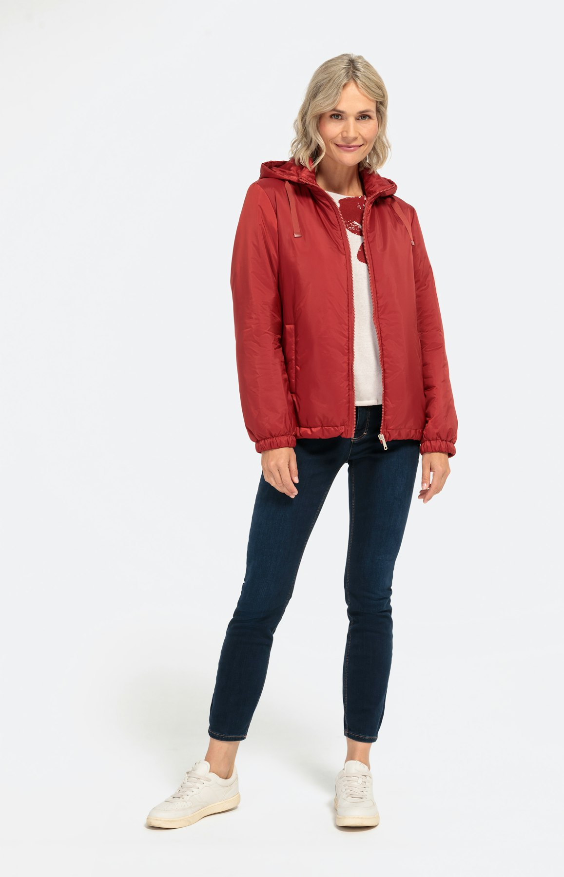 Wattierte Jacke mit elastischen Bündchen