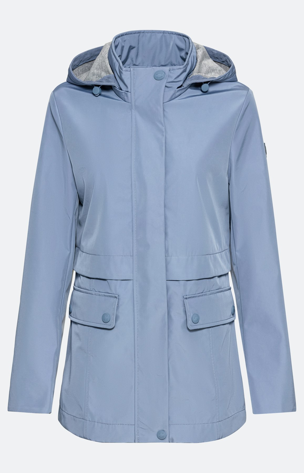 Softshelljacke mit abnehmbarer Kapuze