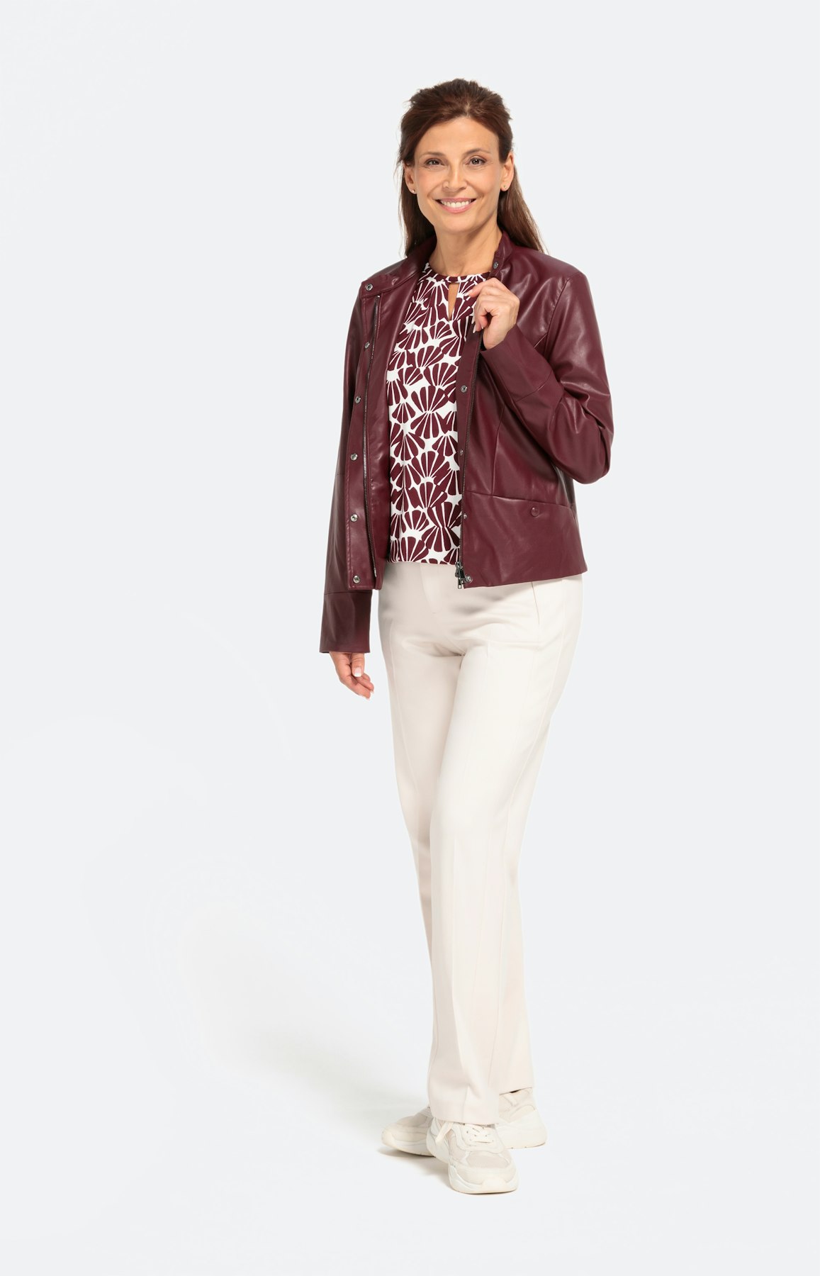 Kunstlederjacke mit Stehkragen