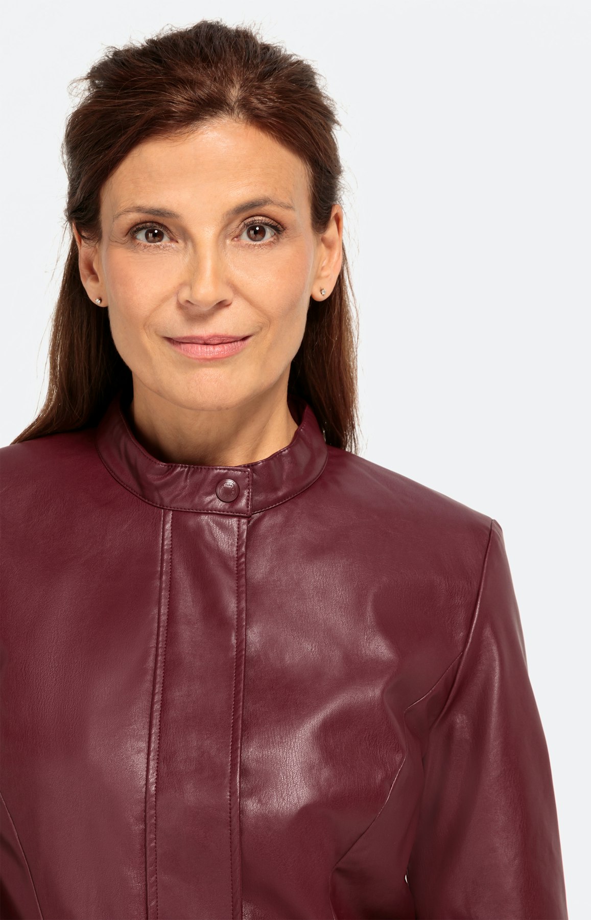 Kunstlederjacke mit Stehkragen