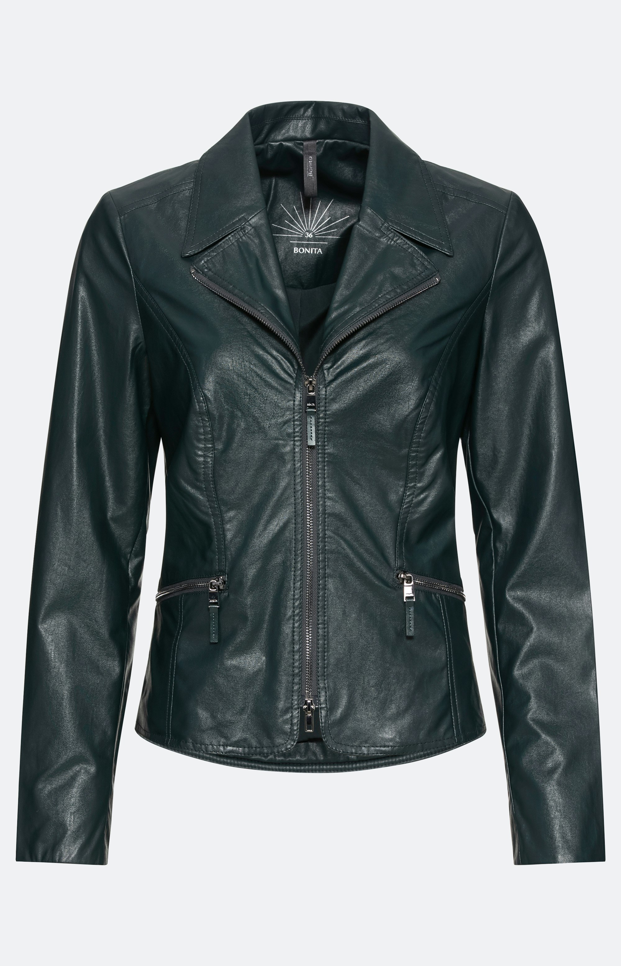 Bonita Winterjacke Lederoptik Taillierte Jacke In Lederoptik Mit