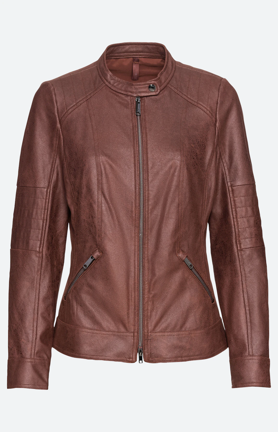 Taillierte Jacke in Lederoptik