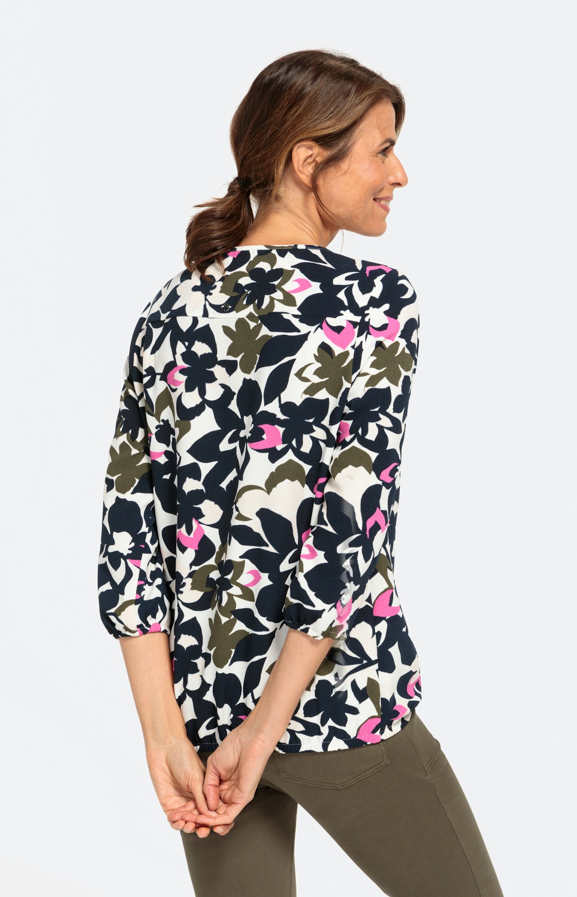 Gemustertes Shirt mit 3/4-Ärmel