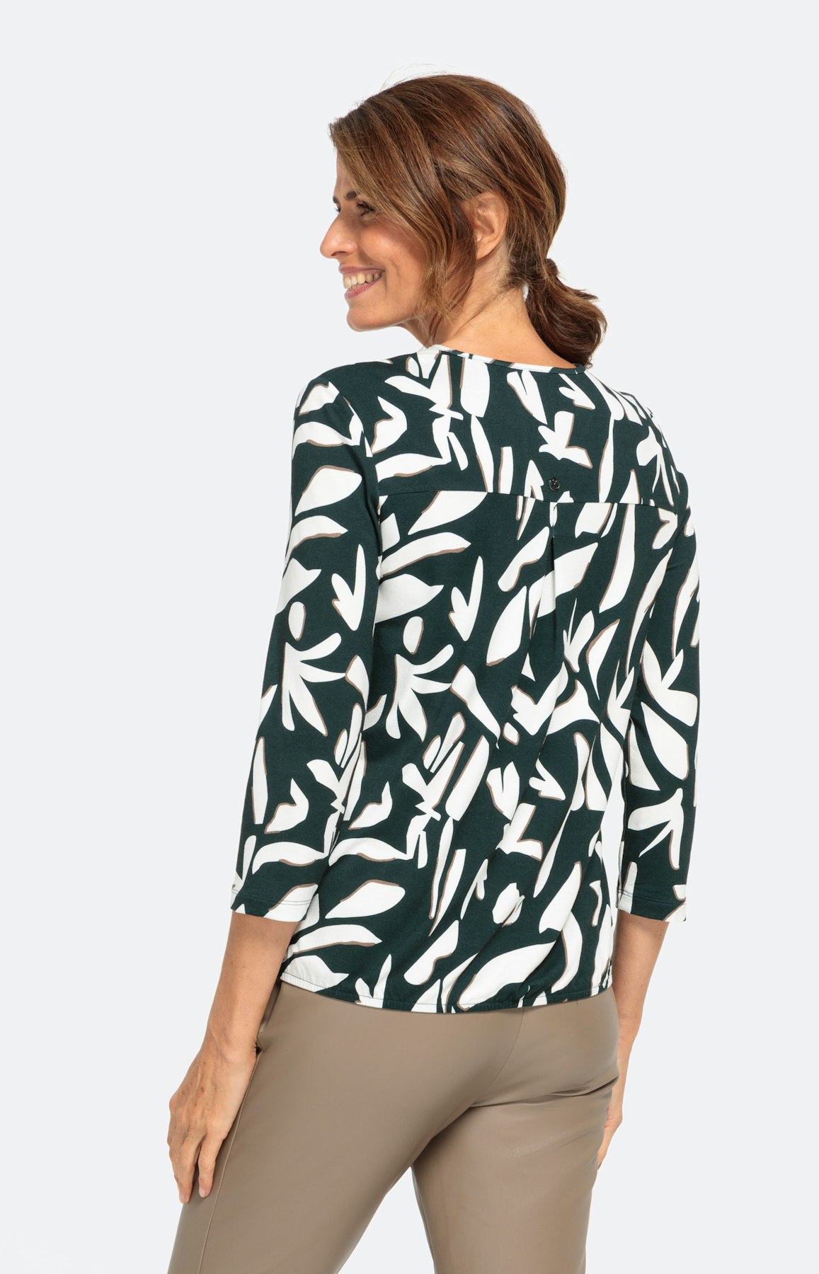 V-Ausschnitt Shirt mit 3/4-Ärmel