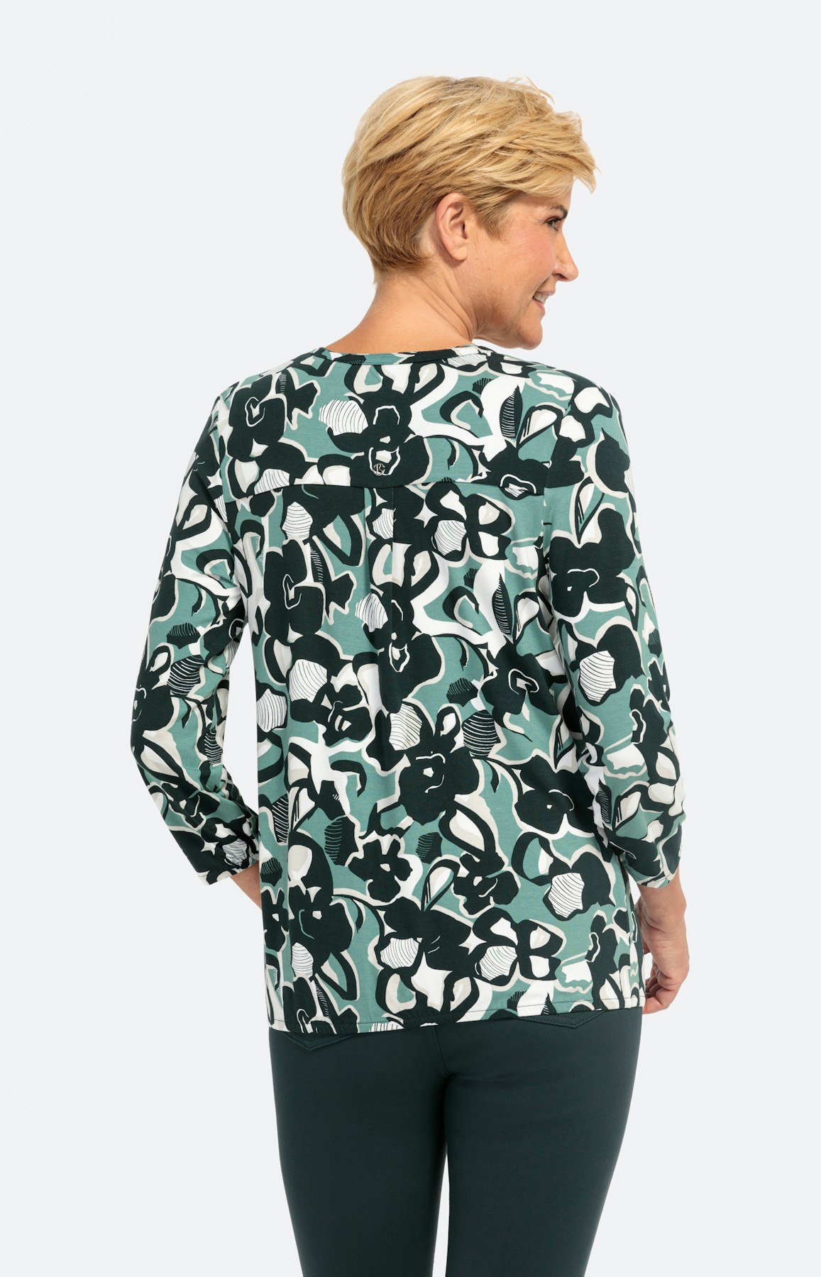Print-Shirt mit 3/4-Ärmel