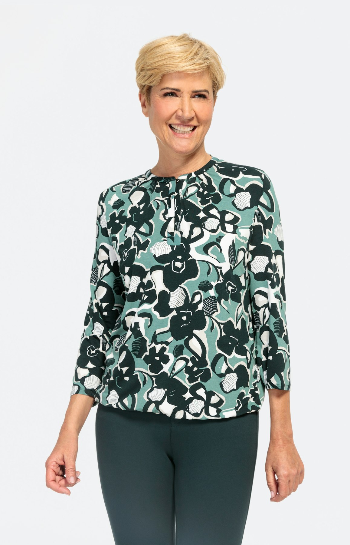 Print-Shirt mit 3/4-Ärmel