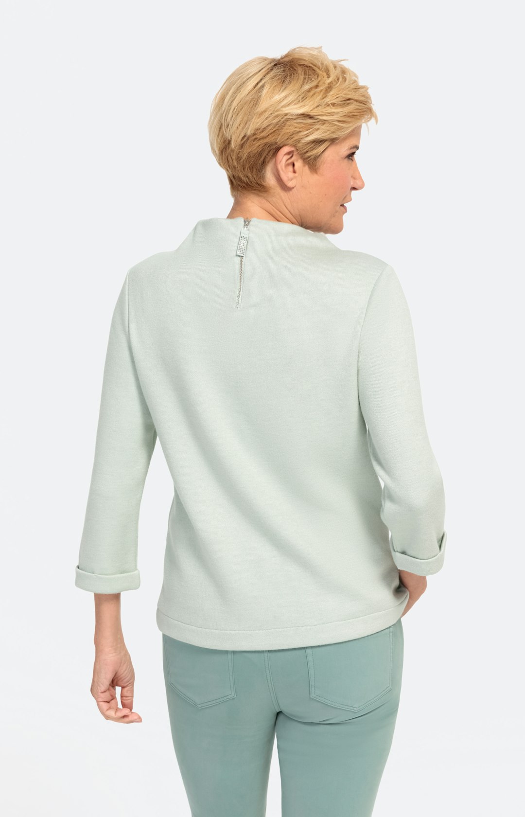 Sweatshirt mit 3/4-Arm und Kragen