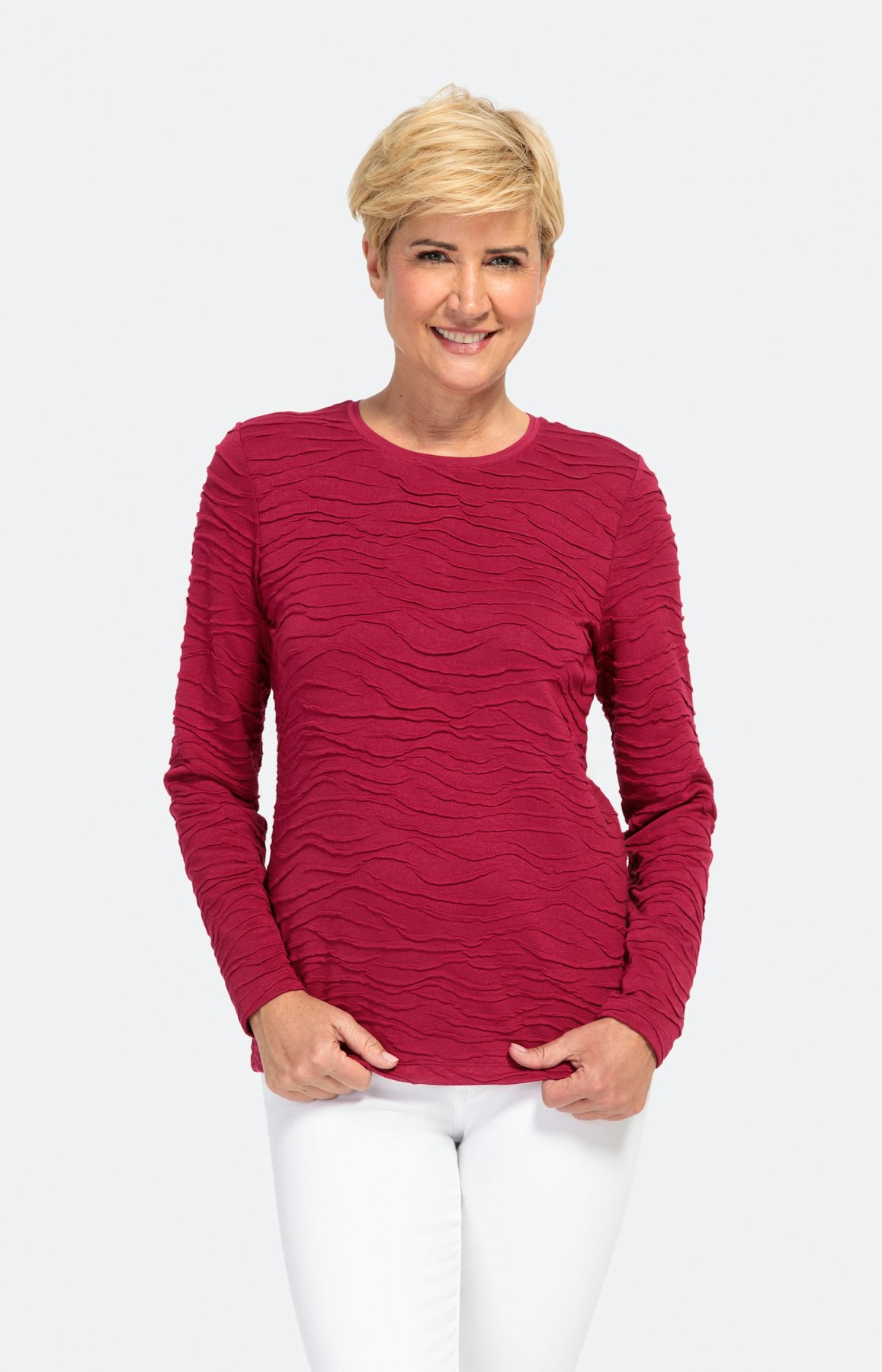 Strukturiertes Langarmshirt