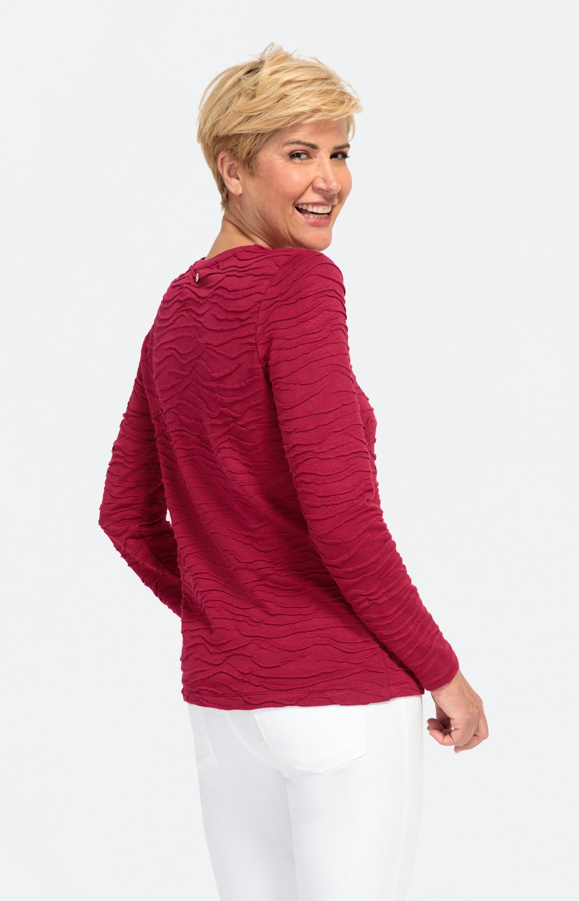 Strukturiertes Langarmshirt