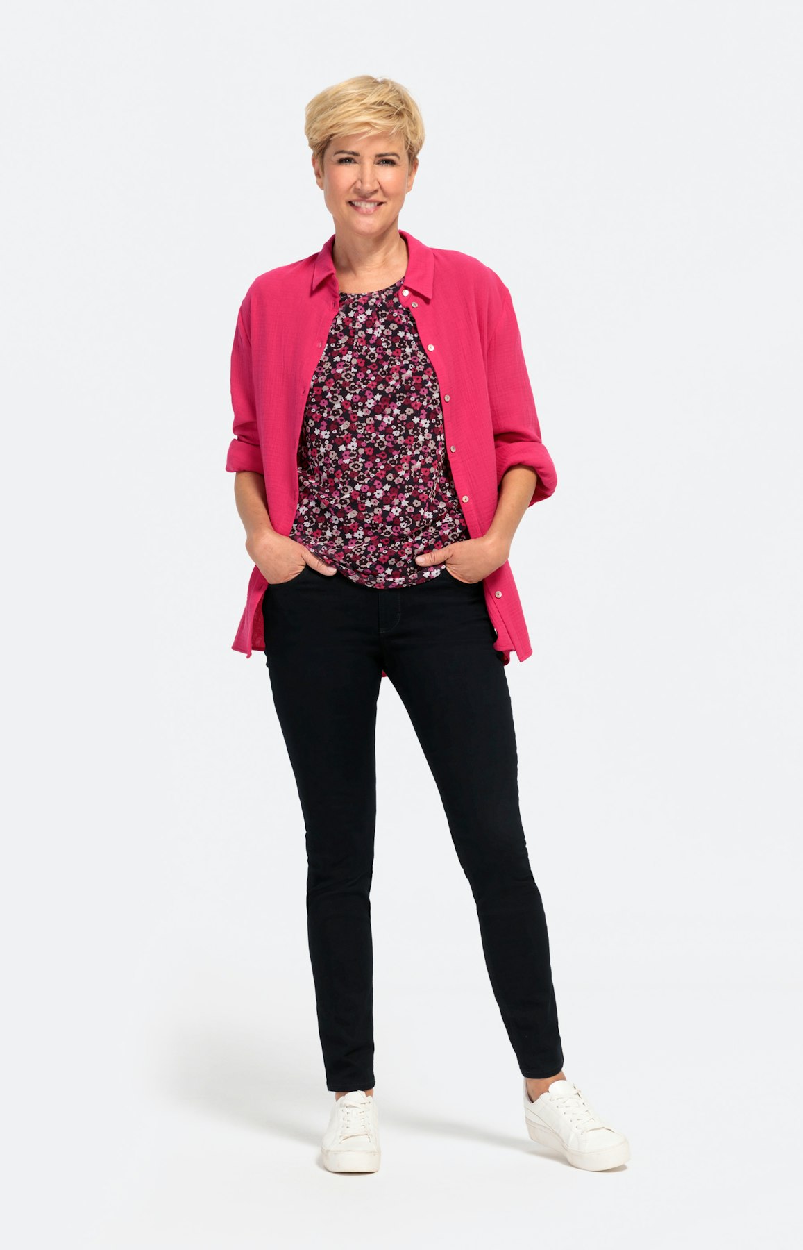 Mesh-Shirt mit langem Arm