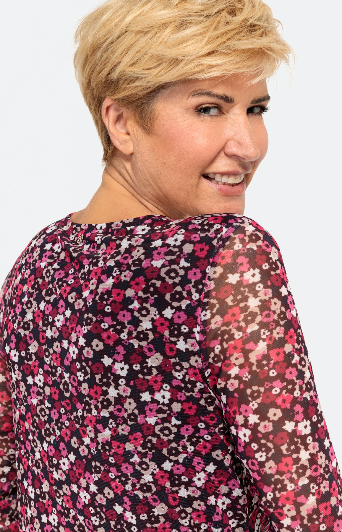 Mesh-Shirt mit langem Arm