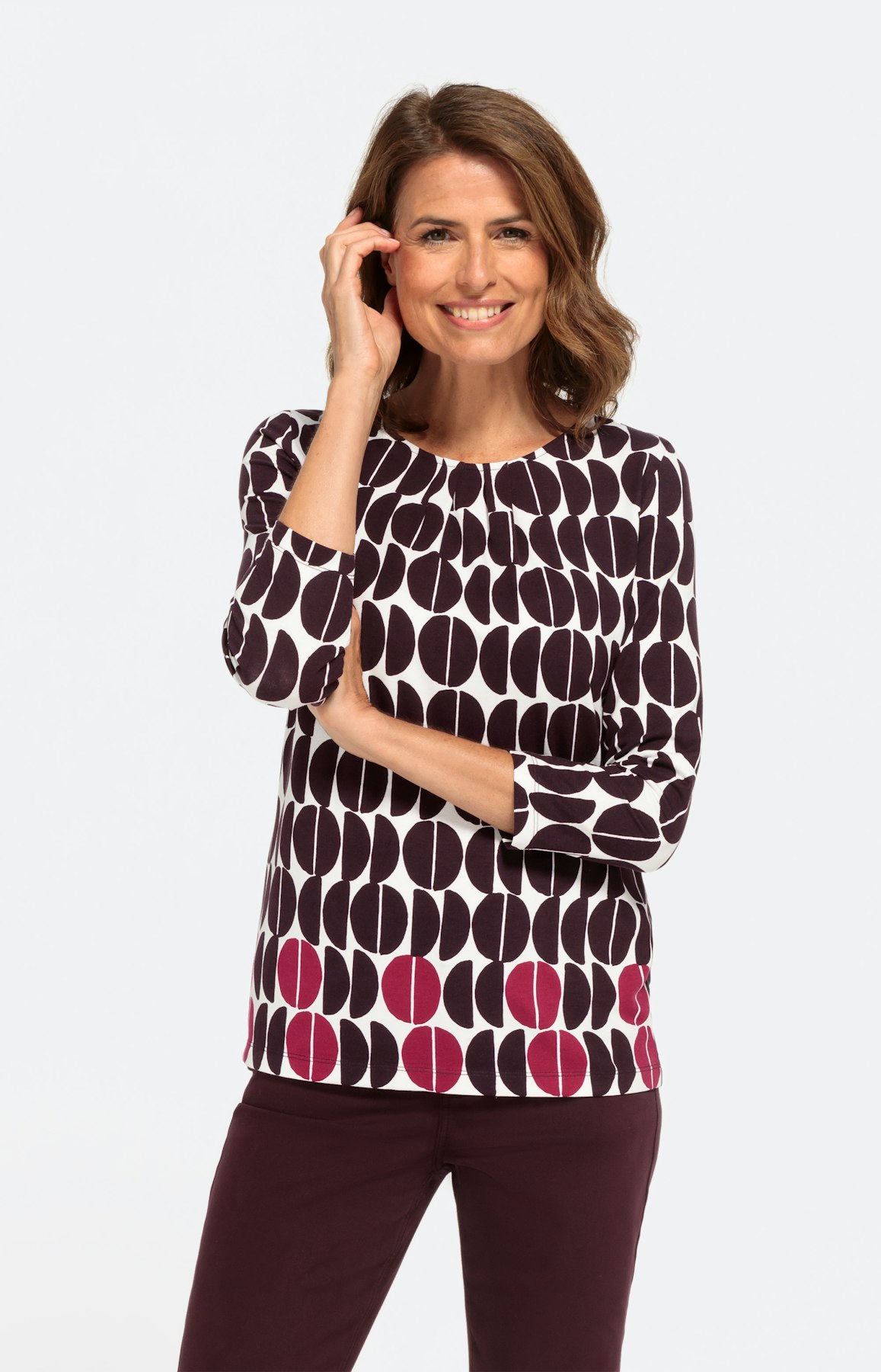 Bedrucktes Shirt mit 3/4-Arm