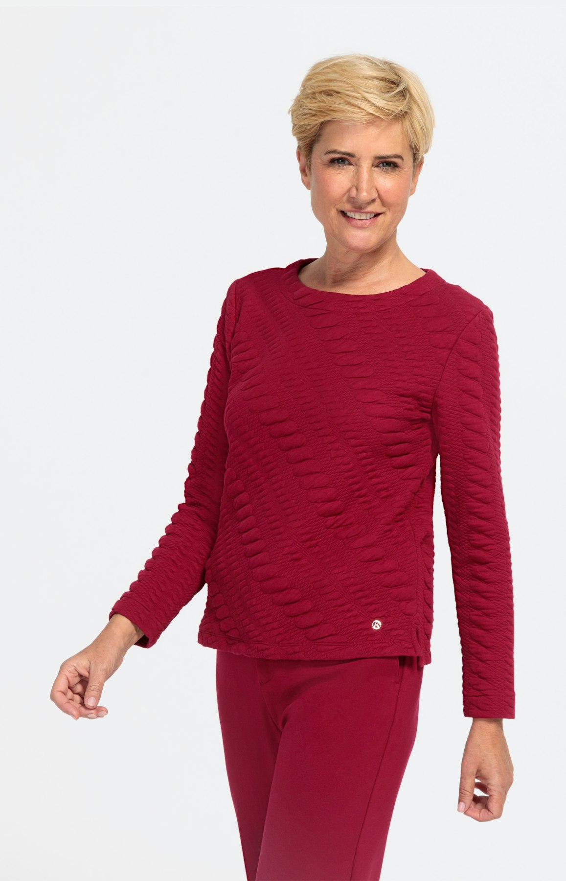 Strukturiertes Sweatshirt mit langem Arm