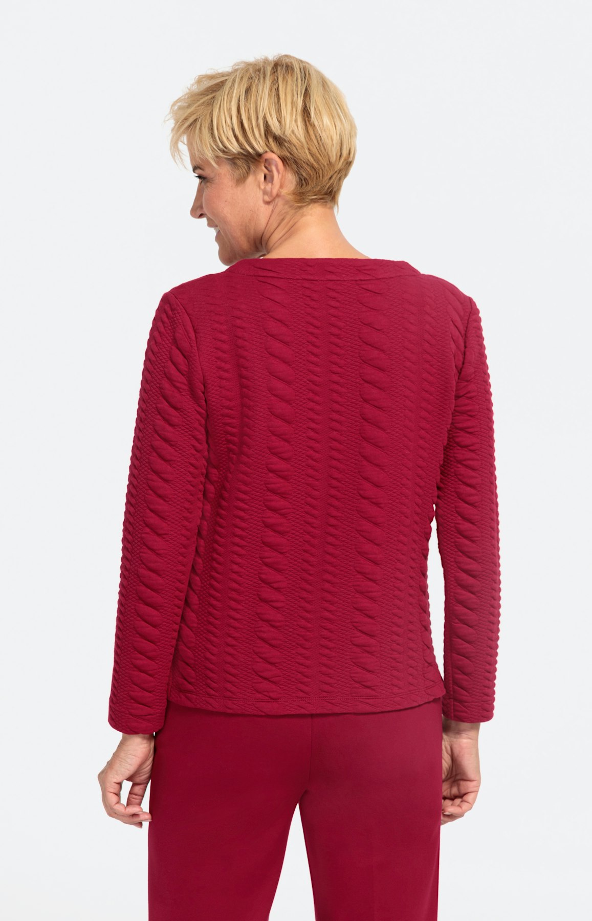 Strukturiertes Sweatshirt mit langem Arm