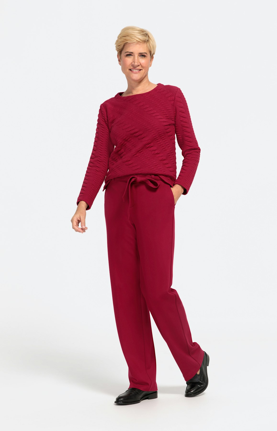 Strukturiertes Sweatshirt mit langem Arm