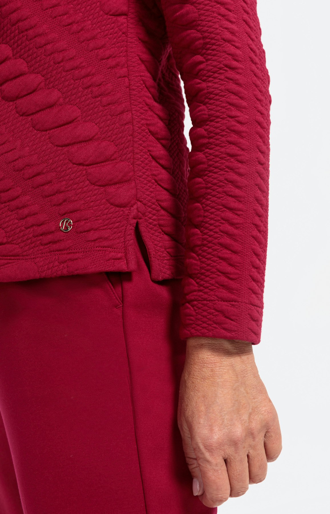 Strukturiertes Sweatshirt mit langem Arm