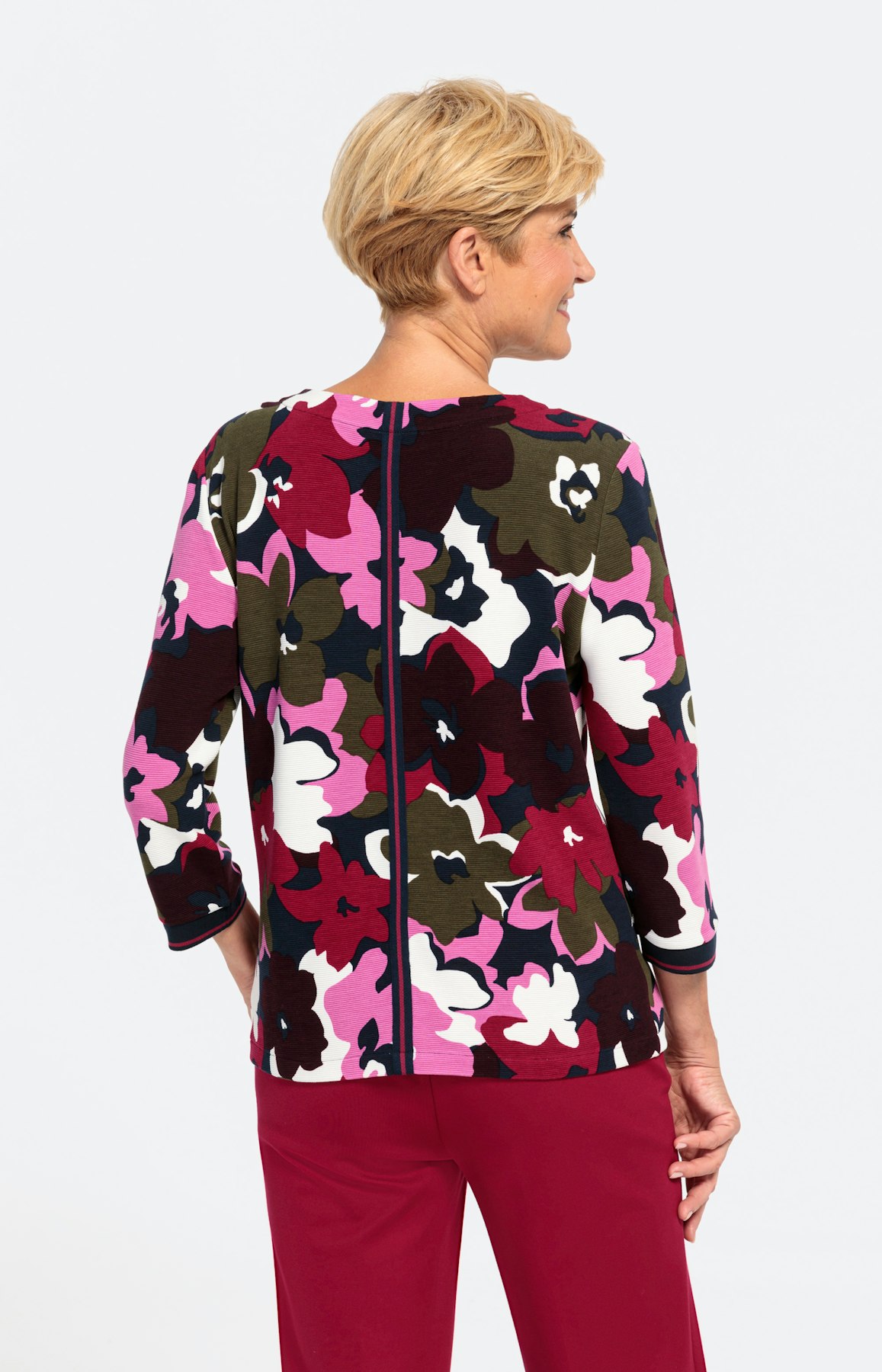 Sweatshirt mit 3/4-Ärmel und Rippbund